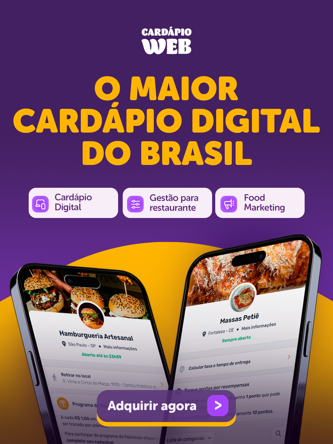 Cardápio Web Facebook ad