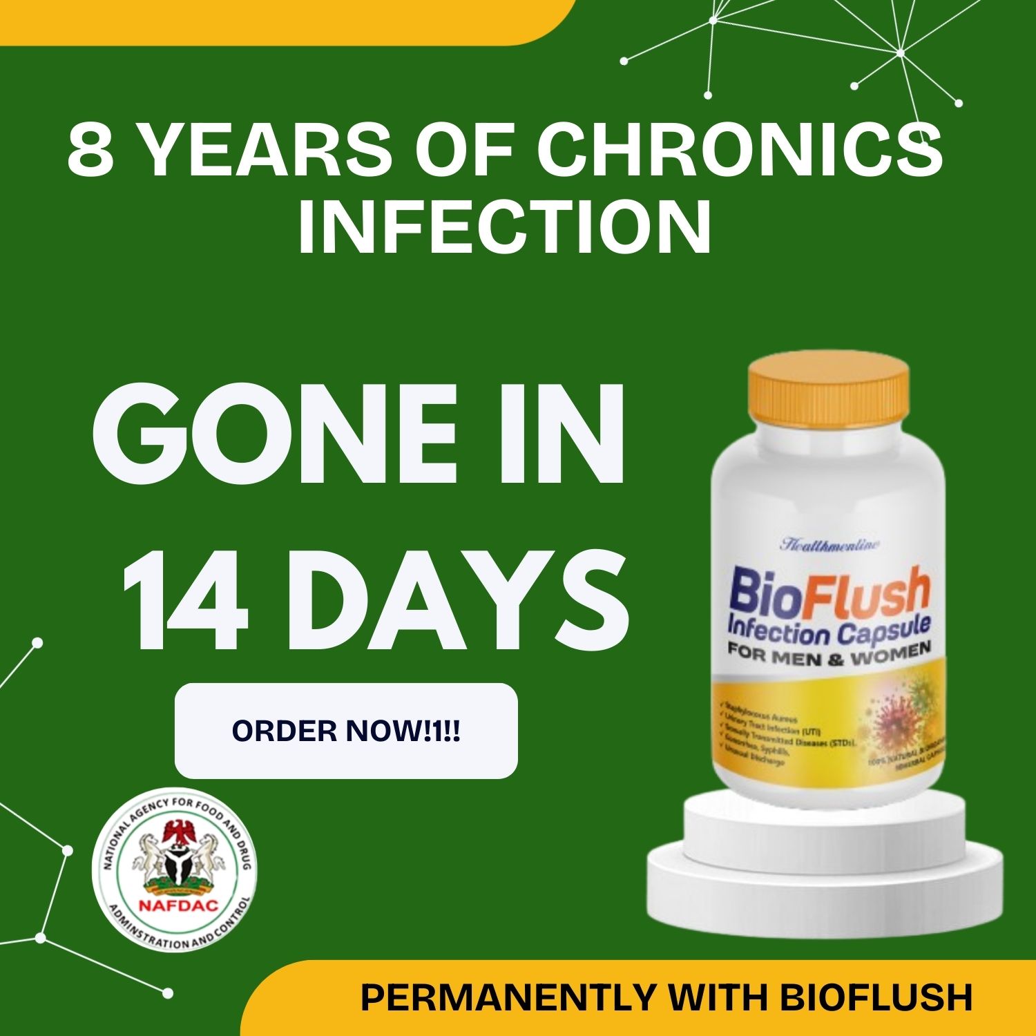 Flusher Facebook ad: End Chronic Infection In 7 Days
