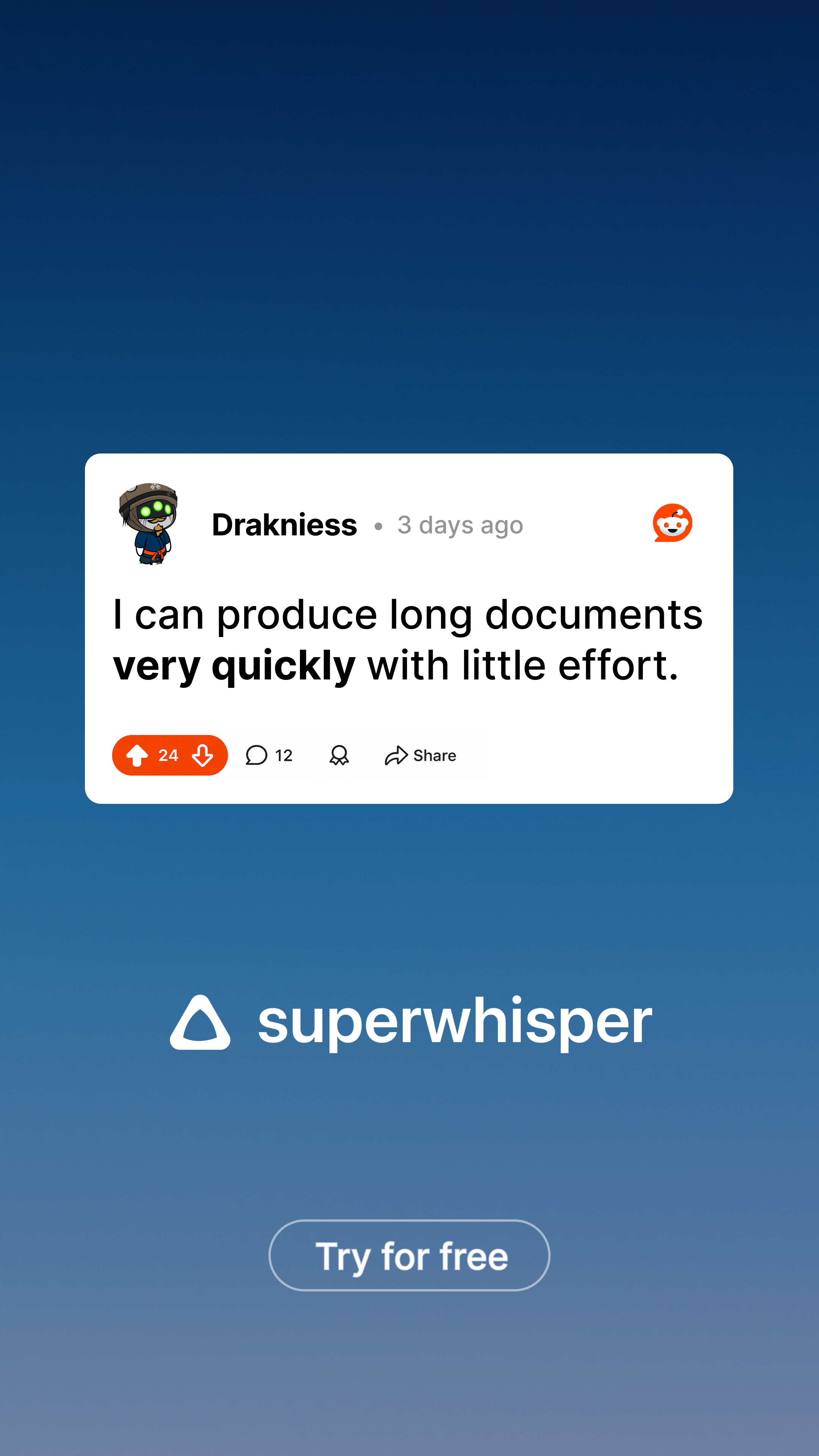 superwhisper Facebook ad from May 12, 2026