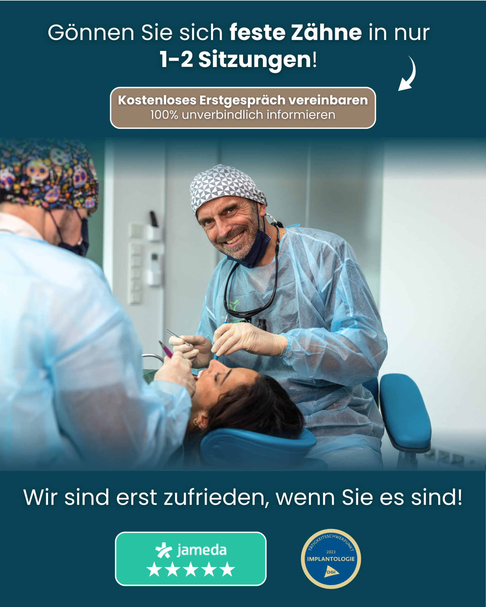 Hoerr Implantologie Facebook ad: Haben Sie täglich mit den Einschränkungen durch fehlende…