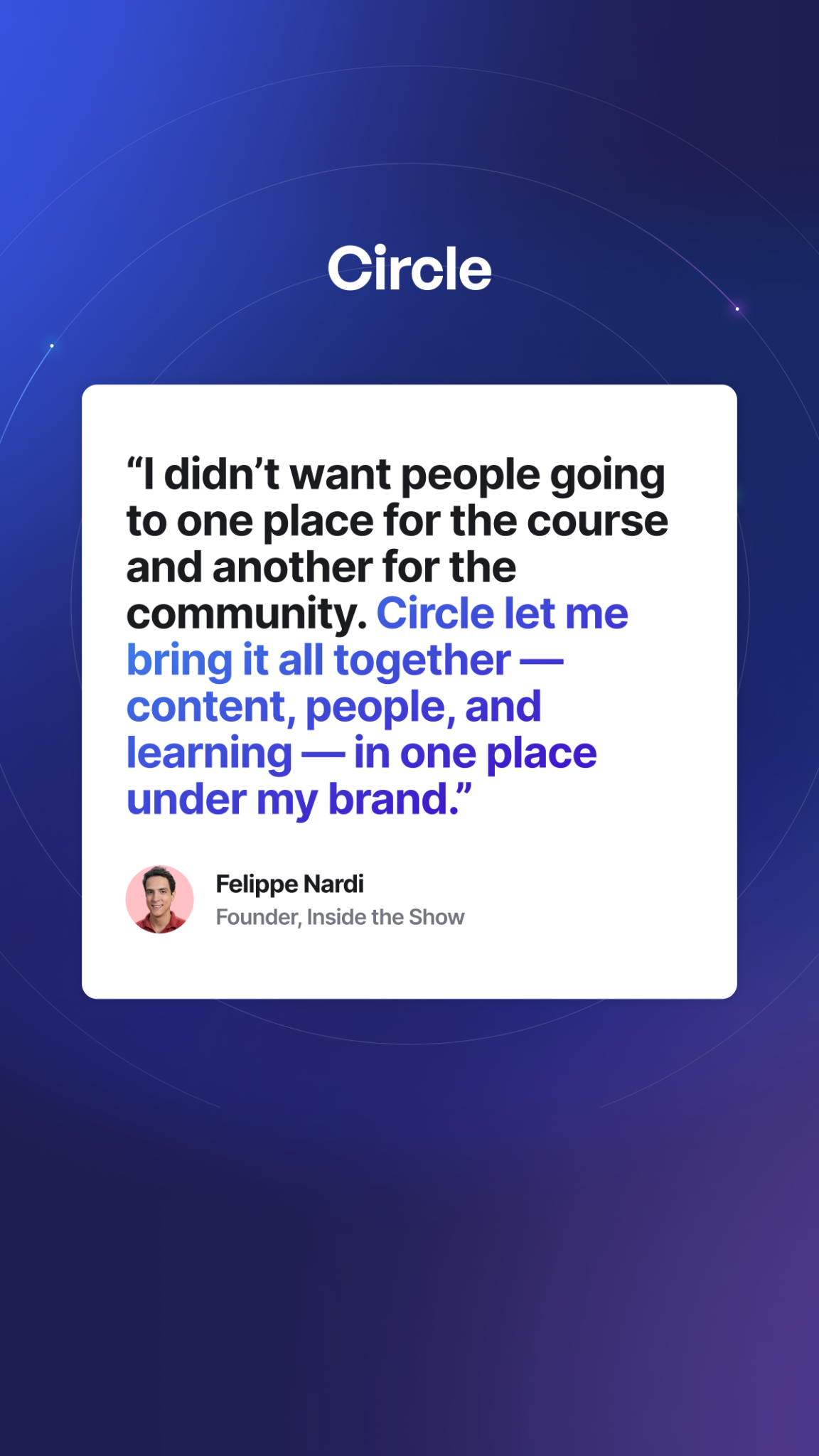 Circle Facebook ad from Jul 14, 2026