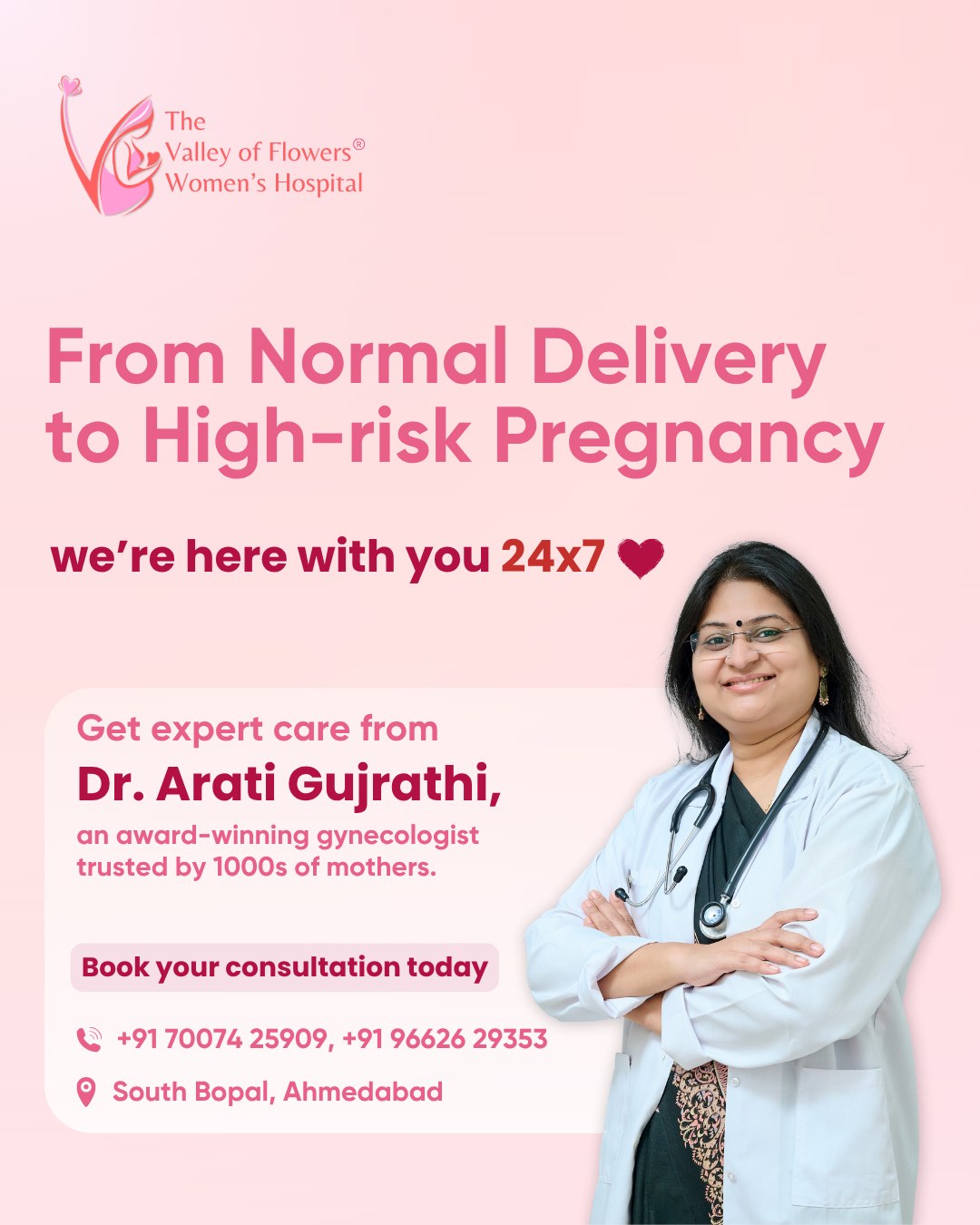 The Valley of Flower Women's Clinic Facebook ad from Aug 5, 2025