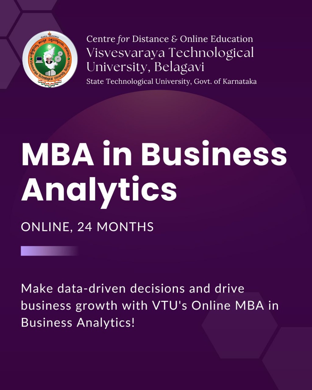 VTU Online : Center for Online Education Facebook ad