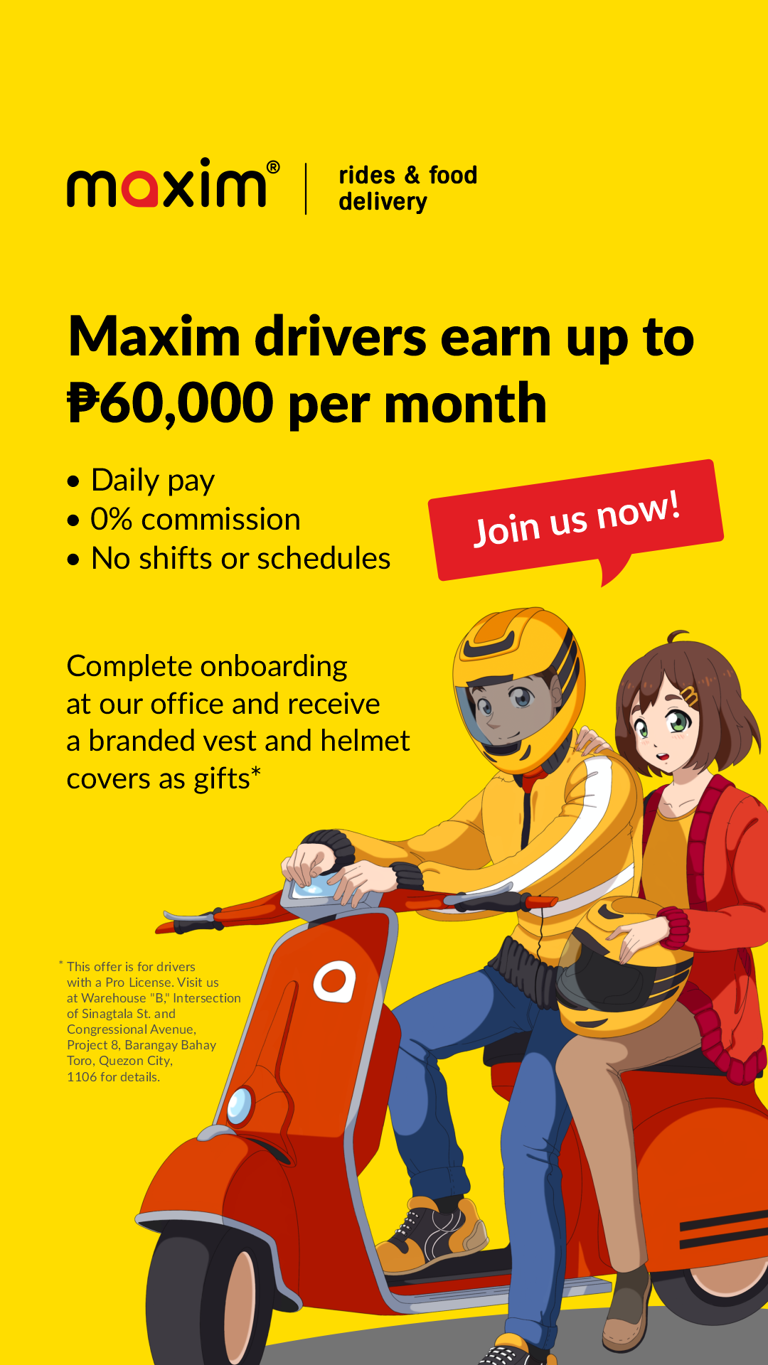 Maxim - rides&food delivery. Manila Facebook ad
