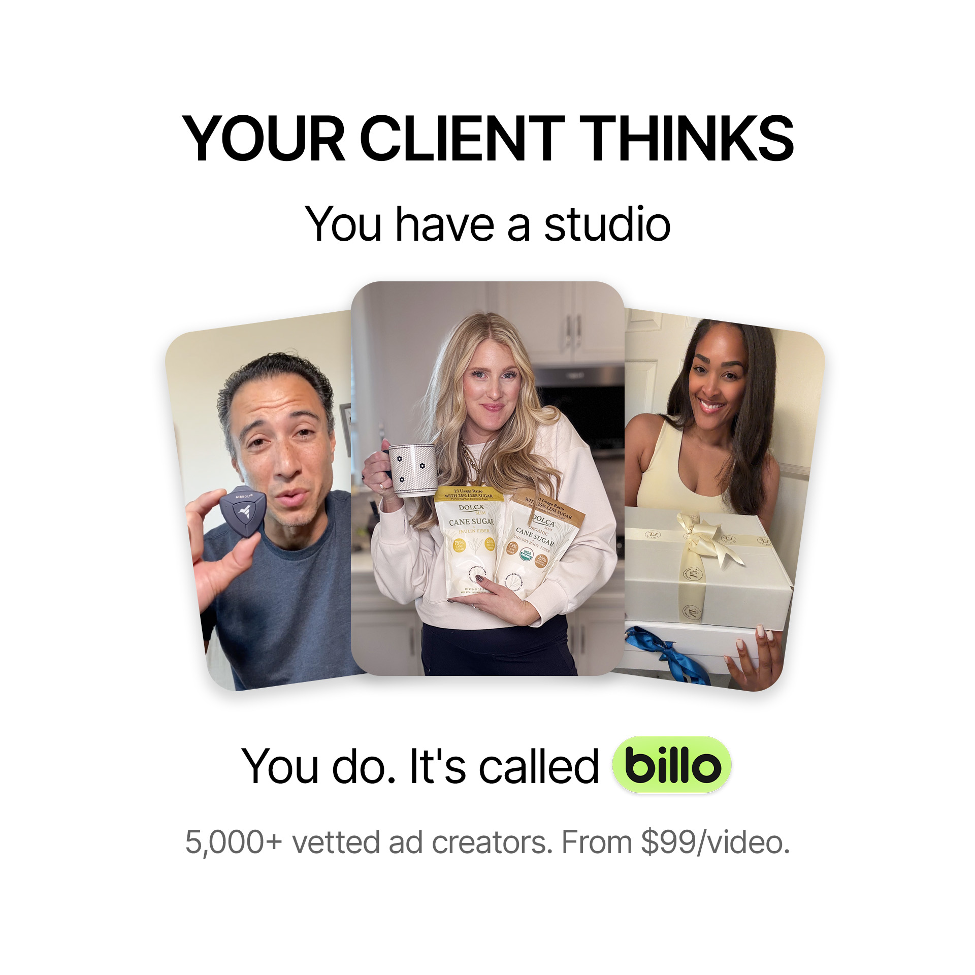 Billo Facebook ad