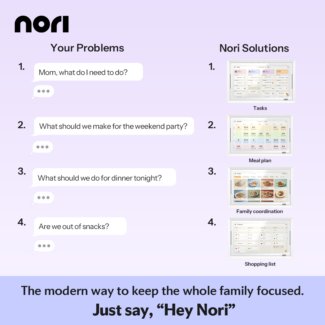 Nori Family Hub Facebook ad: Stop Carrying the Mental Load