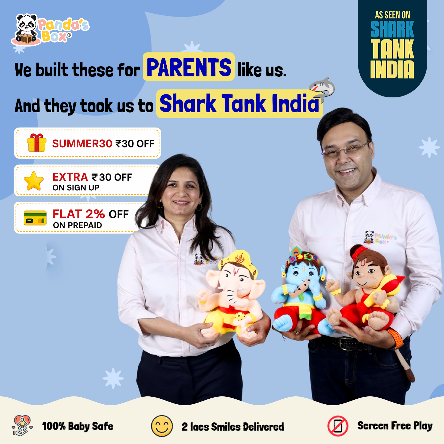 Panda’s Box Tales Facebook ad: Use Code SUMMER30 to get an additional OFF