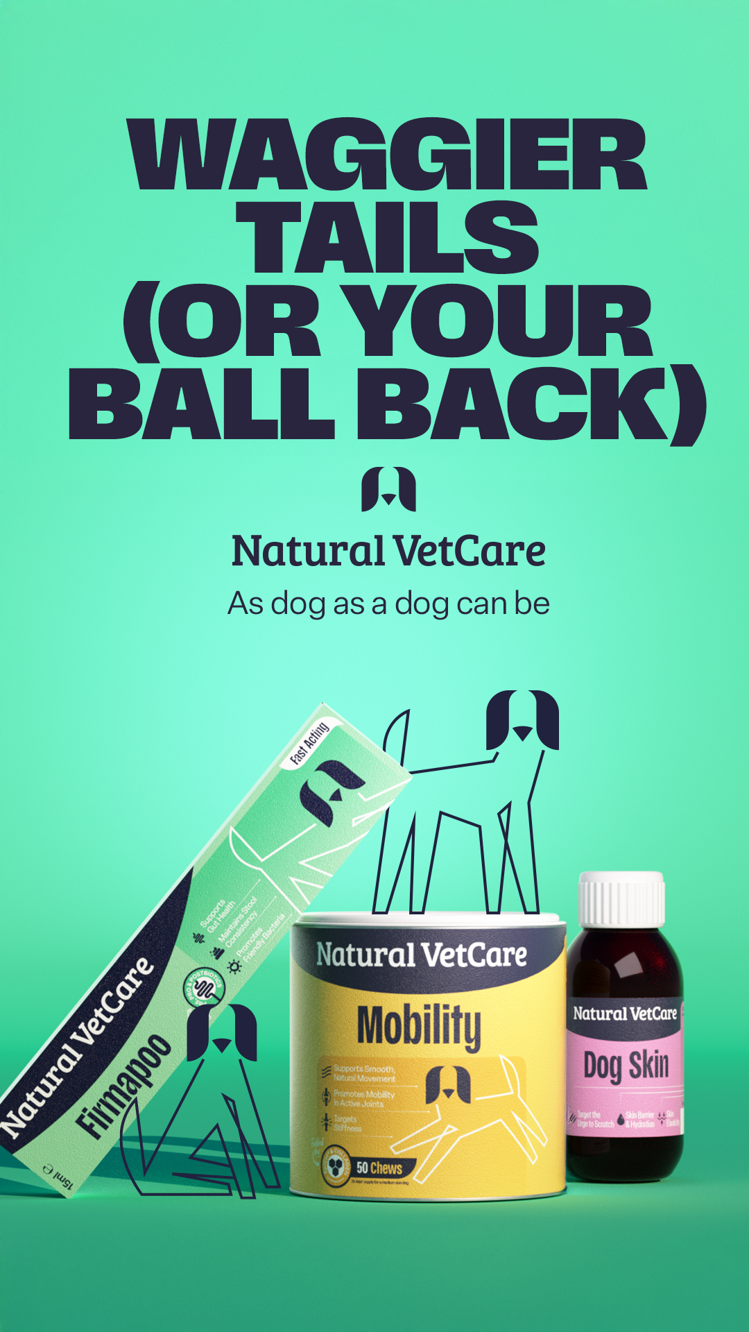 Natural VetCare Facebook ad: Dog Approved Supplements