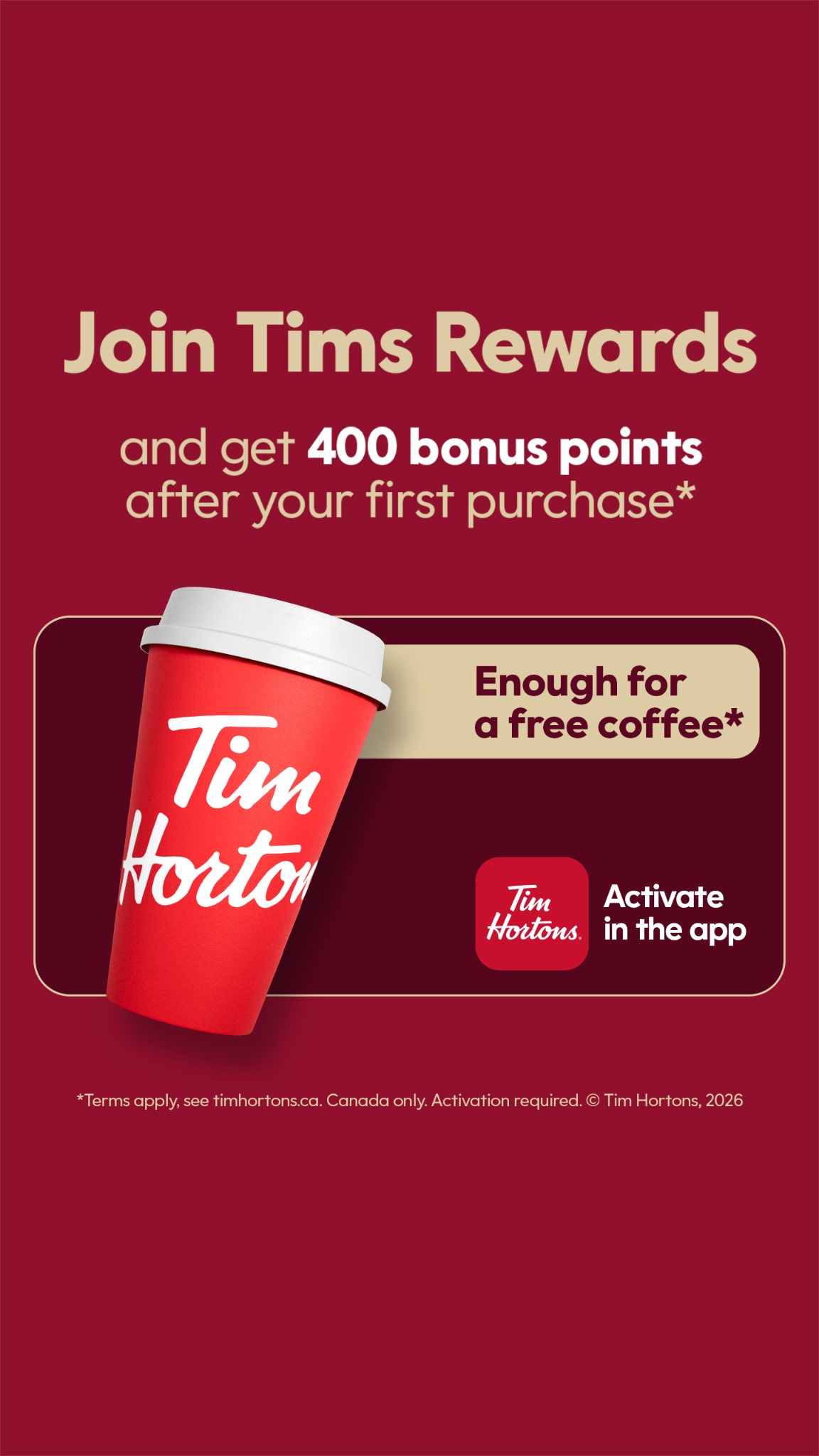Tim Hortons Facebook ad