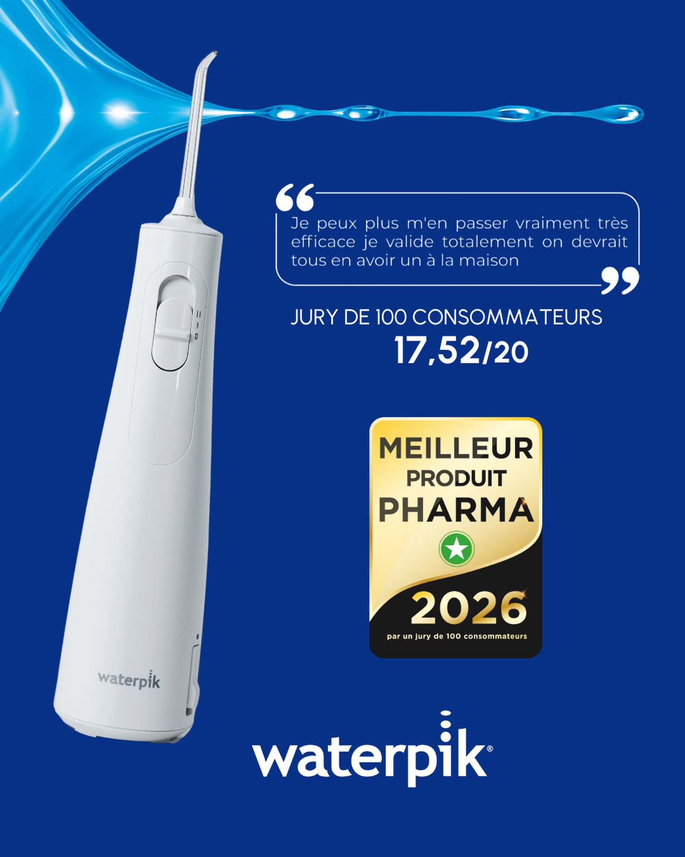 Frame 55 Facebook ad: Waterpik est élu Meilleur Produit de Pharmacie 2026