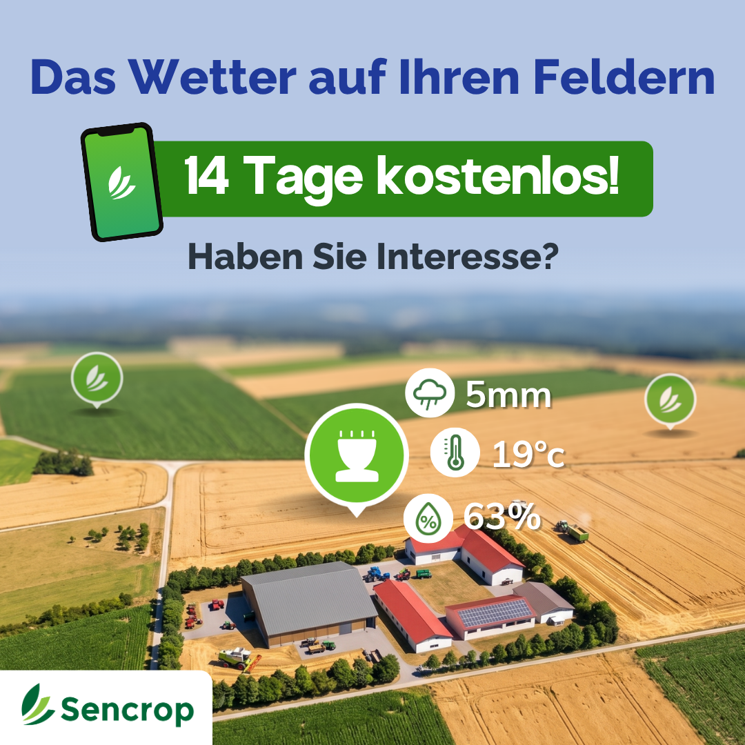 Sencrop Facebook ad: Sencrop 14 Tage lang kostenlos