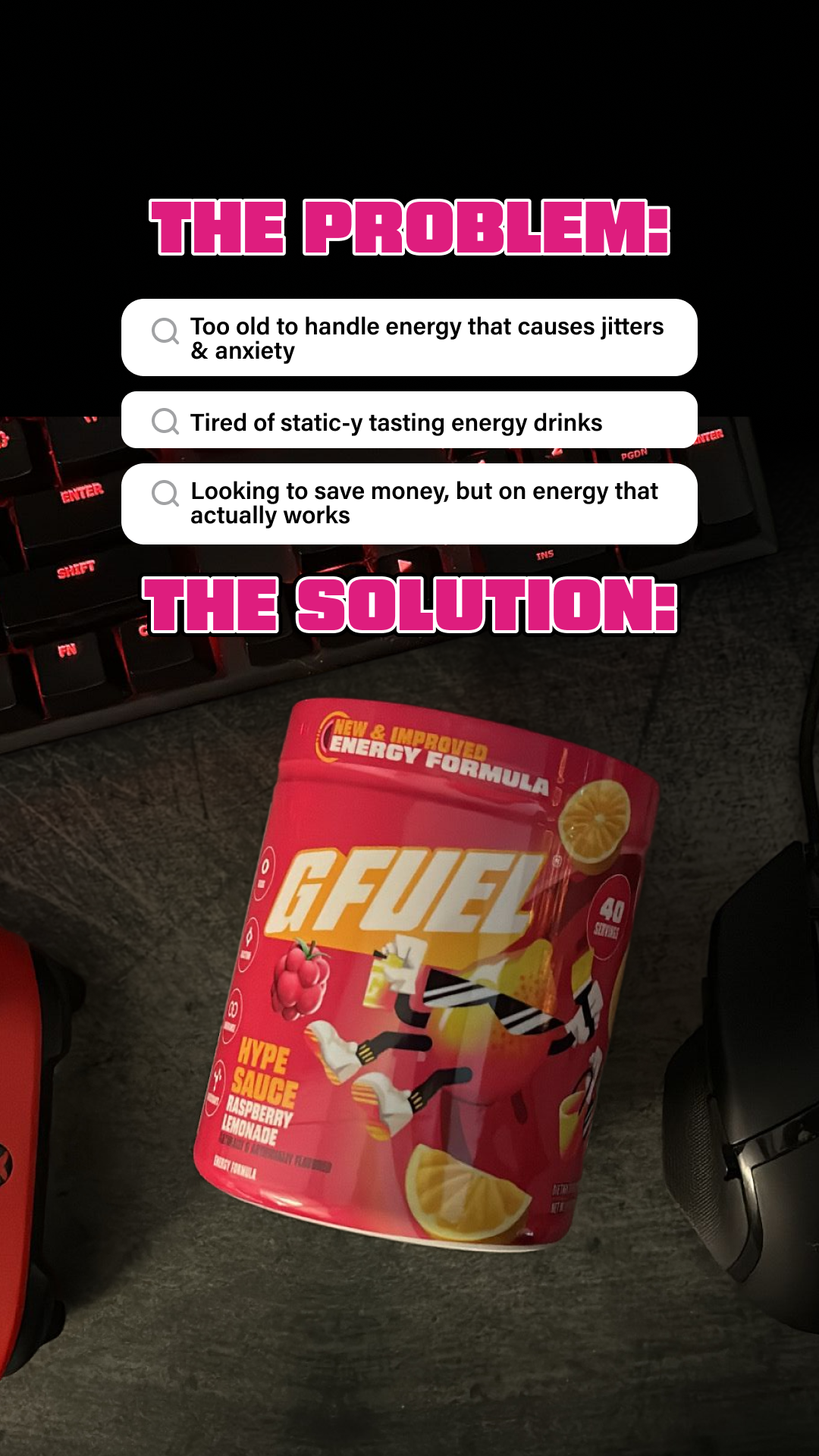 G FUEL Facebook ad