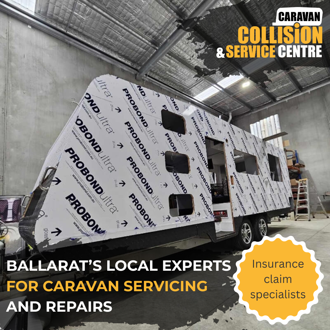 Caravan Collision Centre Ballarat Facebook ad: Caravan Repairs, Hail Damage & Insurance Specialists
