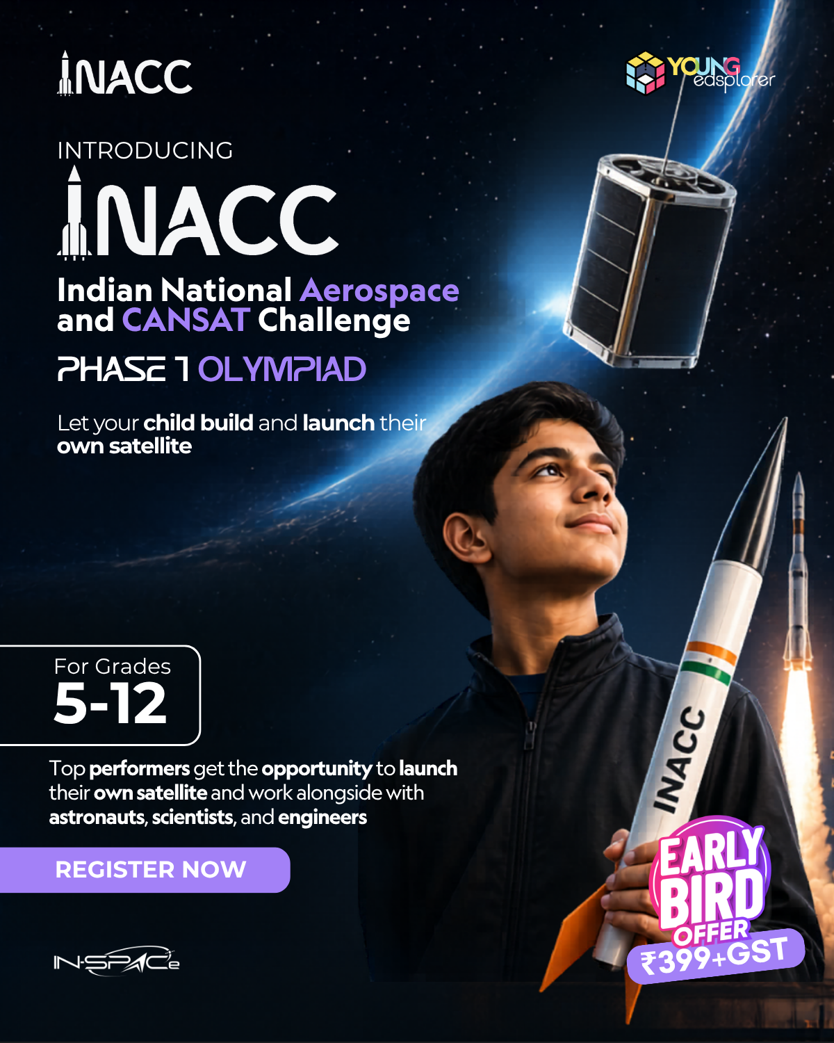 INACC Facebook ad: Let Your Child Build A Satellite