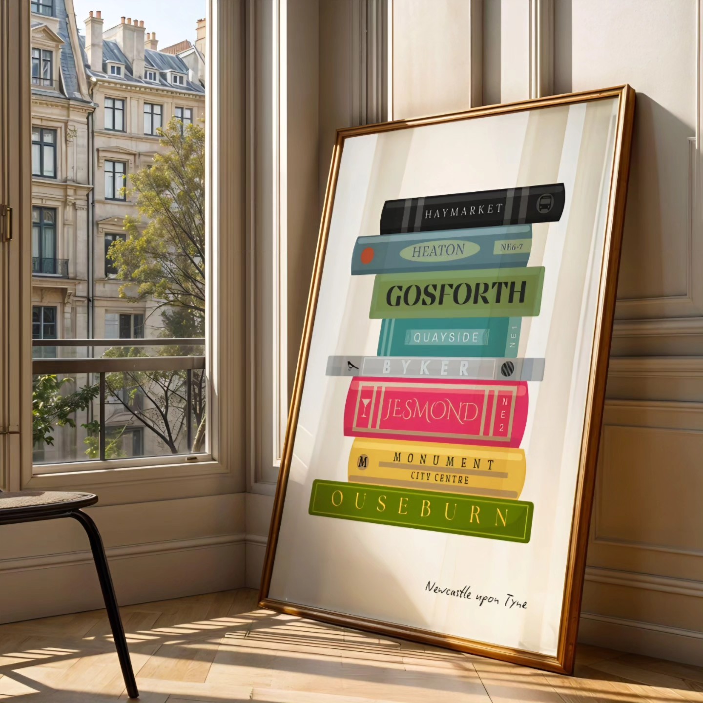 Wild Print Studios Facebook ad: Literary city book stacks inspired by some of…