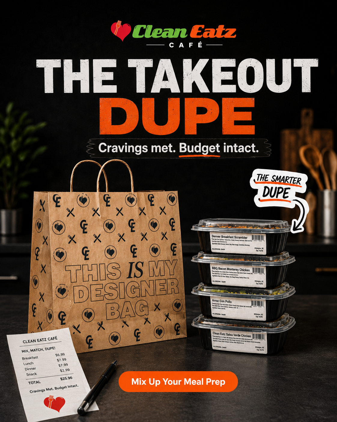 Clean Eatz Facebook ad: Cheaper than the grocery run