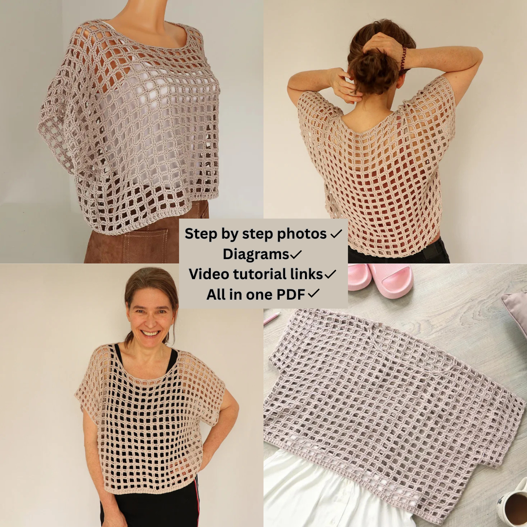 Topruspower Facebook ad: Crochet Pattern Sweater Square Dance PDF