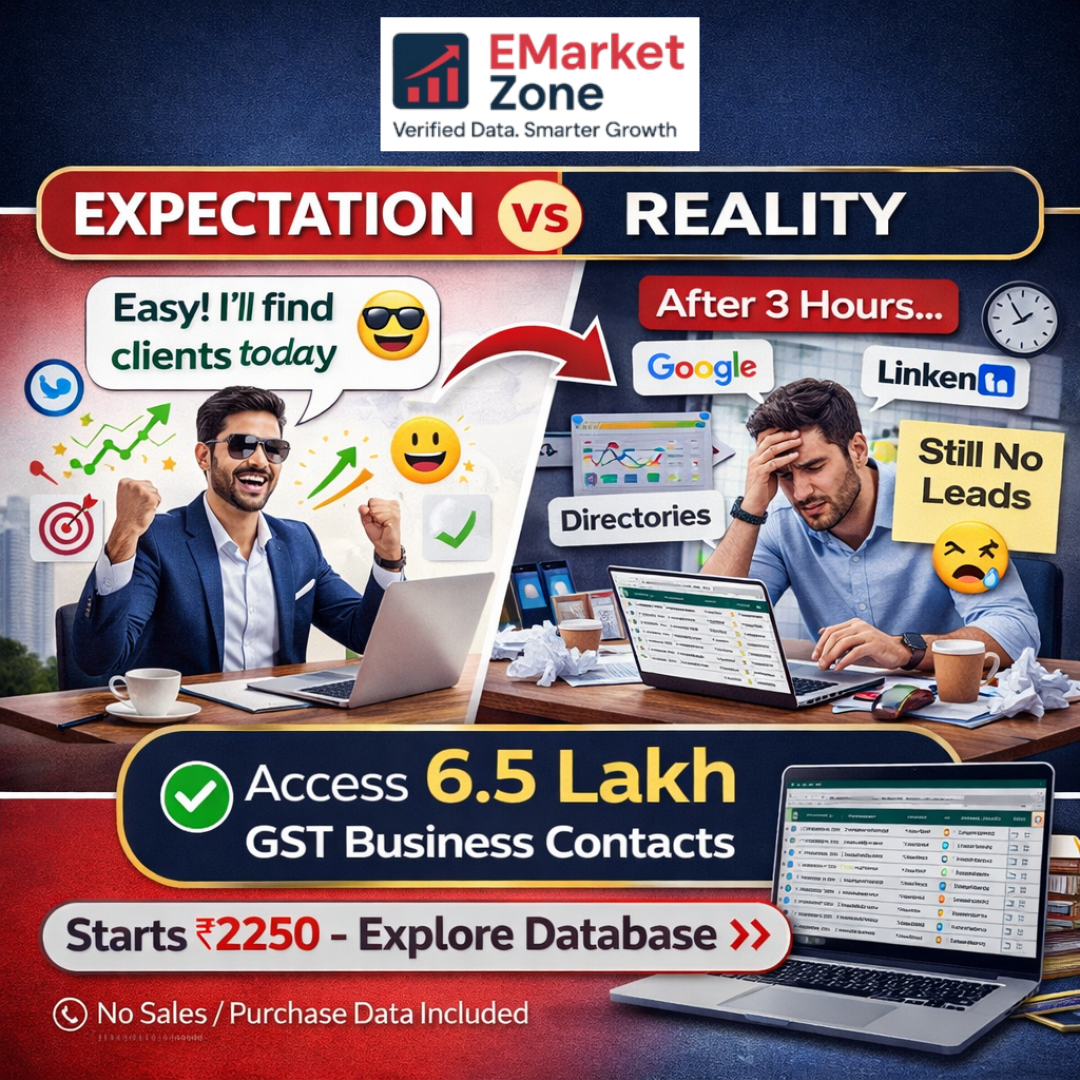 EMARKET ZONE Facebook ad: 6.5 Lakh GST Registered Companies Database