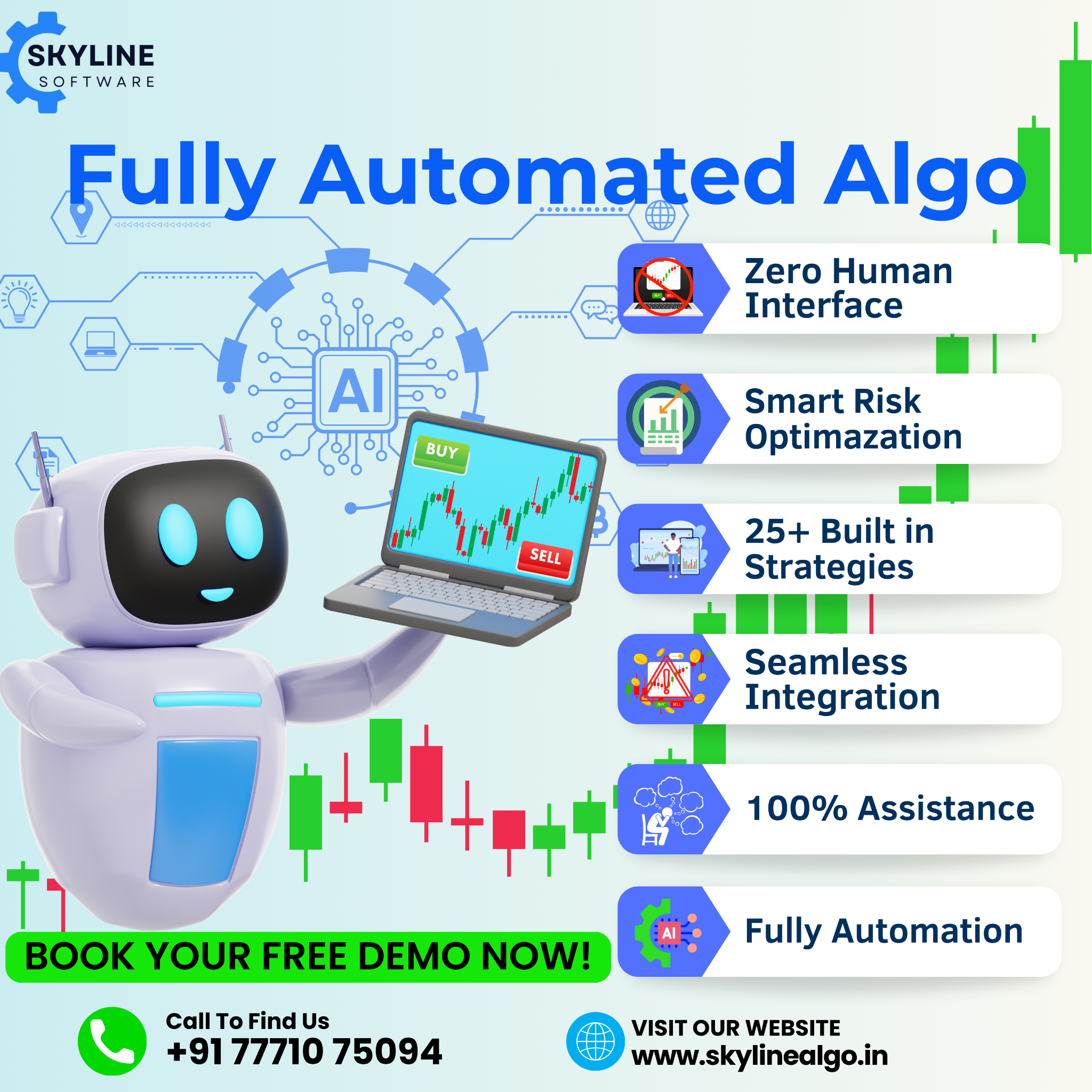 Skyline Software Facebook ad: BOOK FREE DEMO NOW