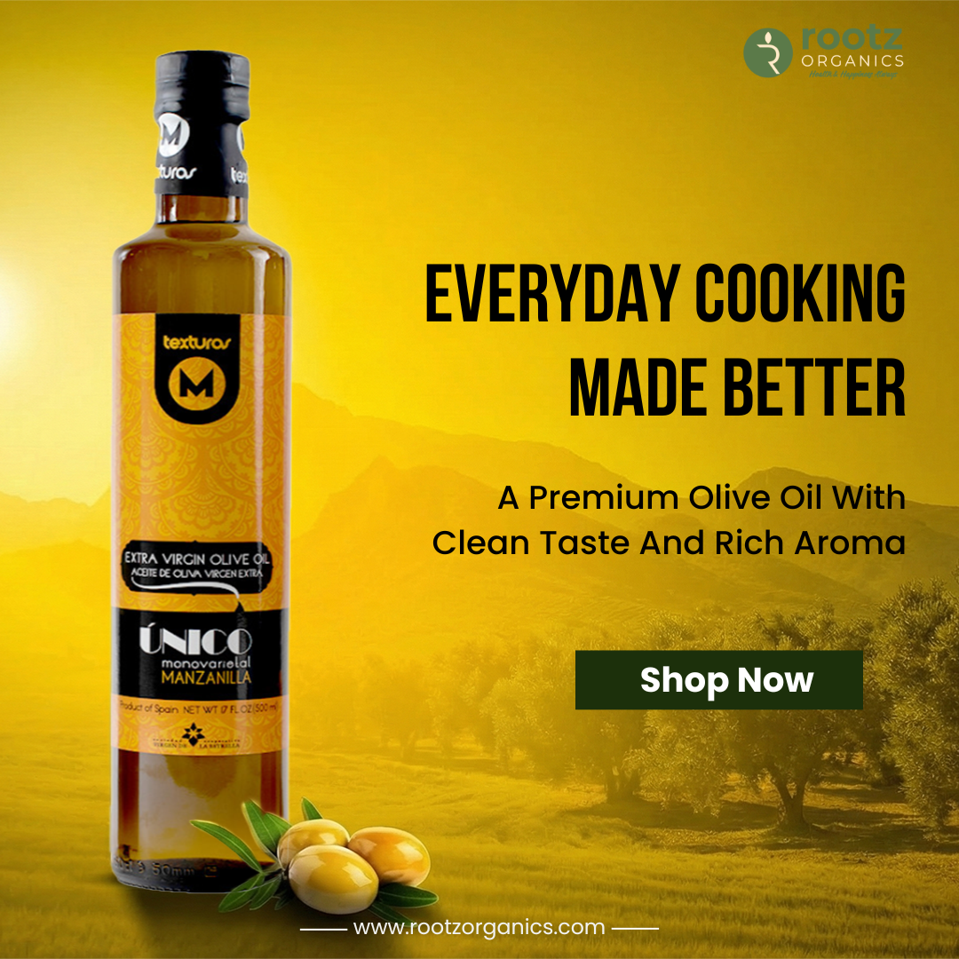 Rootz Organics Facebook ad: Discover pure olive oil