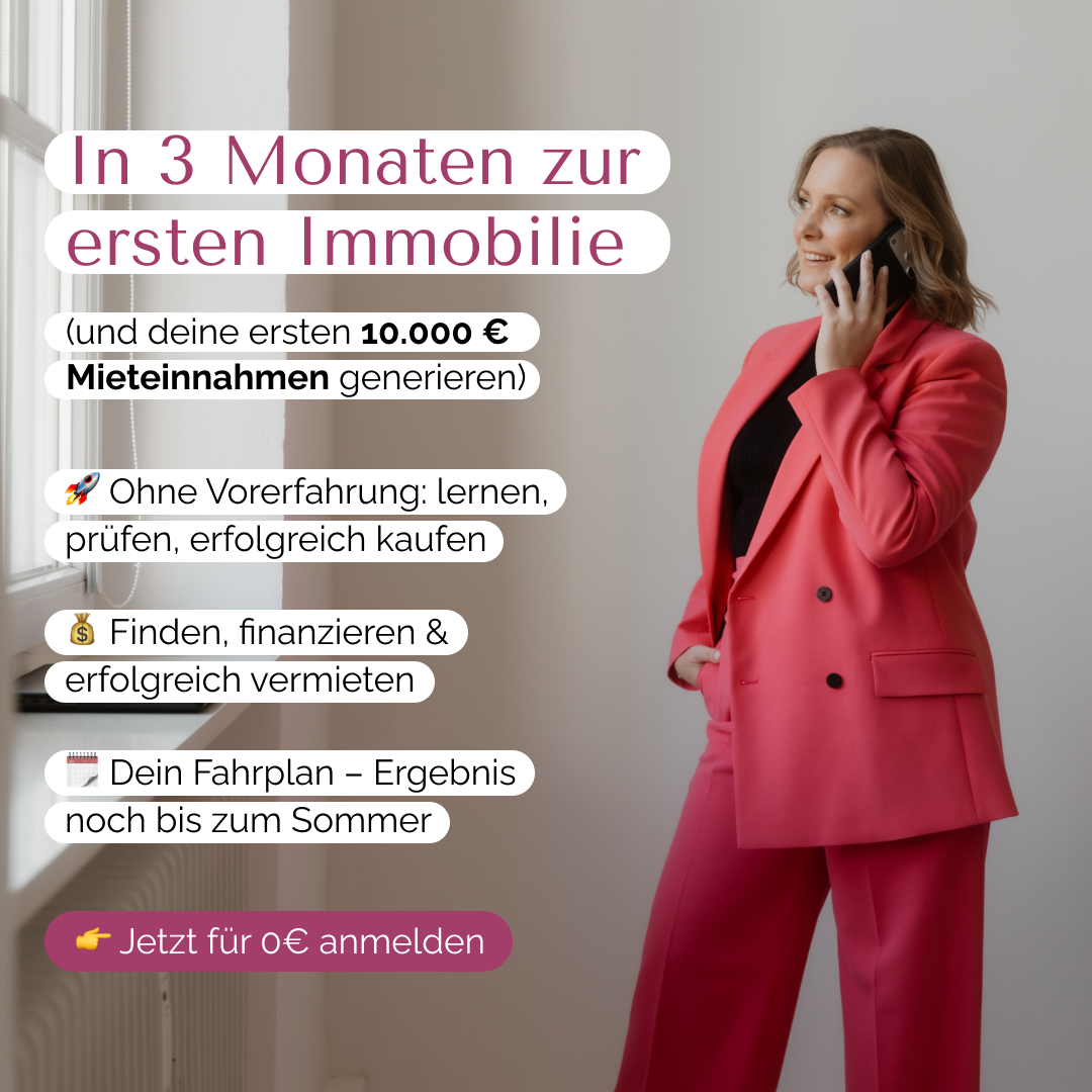 Mrs. Property Facebook ad: In 3 Monaten zur ersten Immobilie