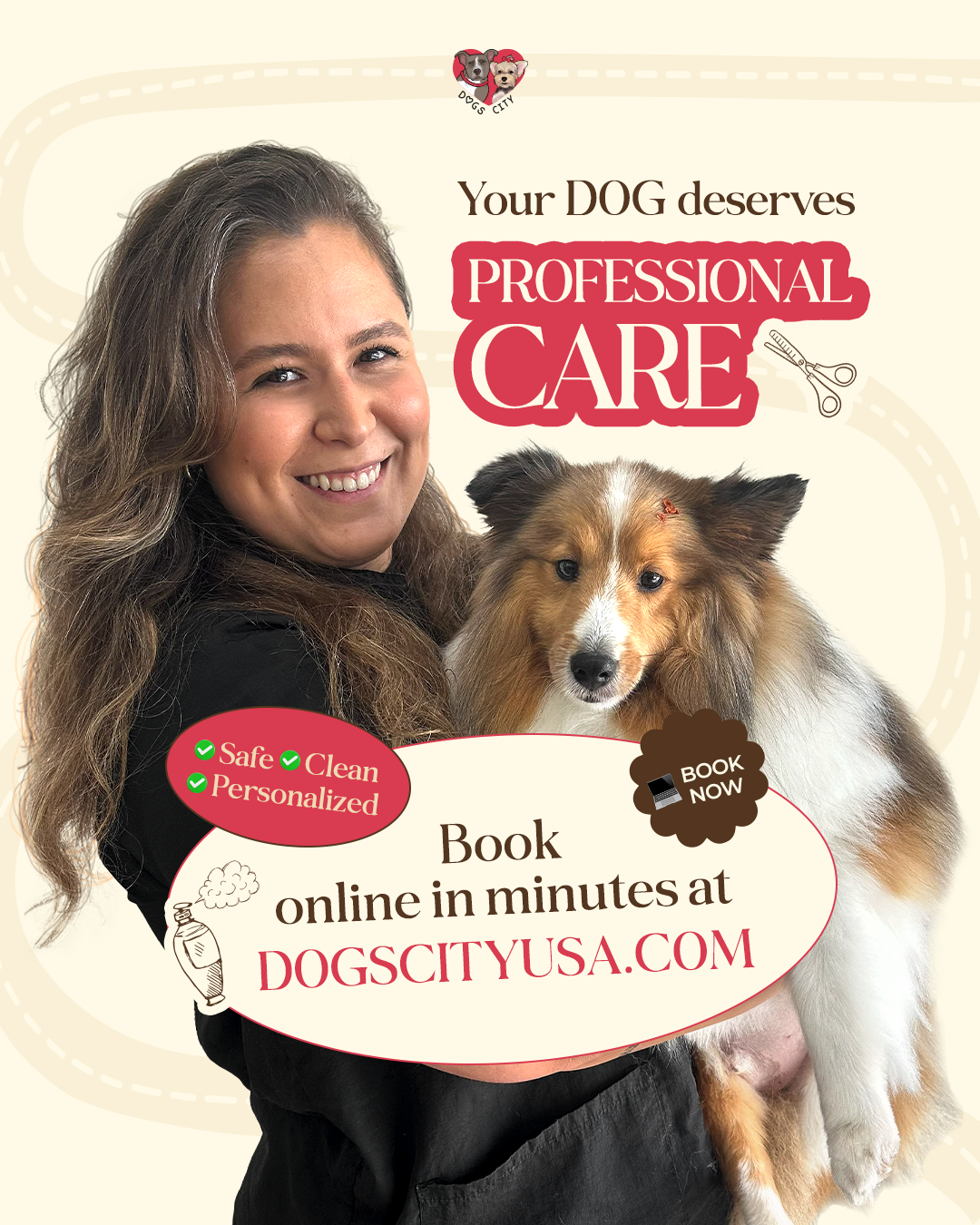 Dogs City Luxury Pet Grooming Facebook ad from Jun 9, 2026