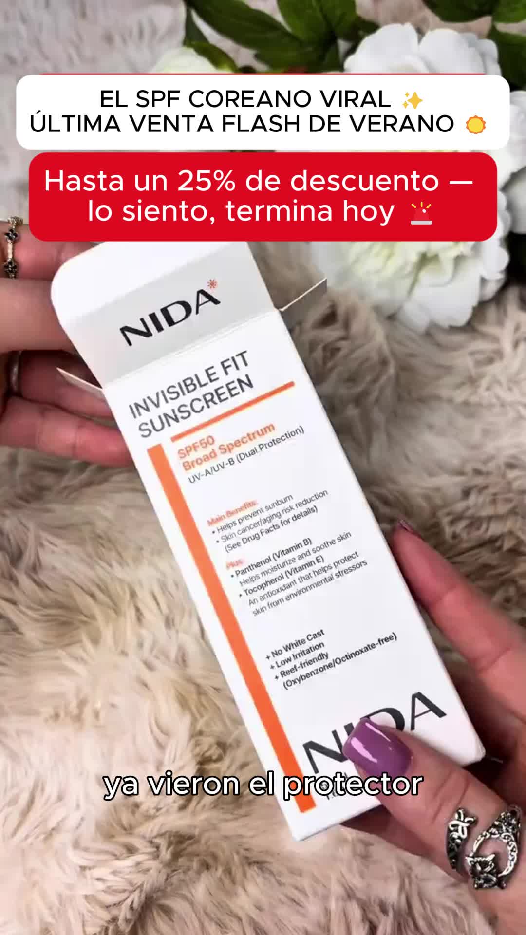 Vsdv Facebook ad: La Crema Solar Coreana Por Solo $16.99