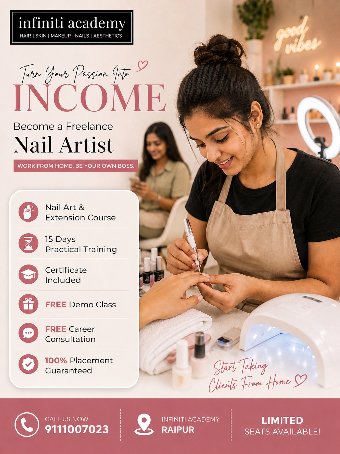 Infiniti Academy Facebook ad: Become a Certified Nail Artist