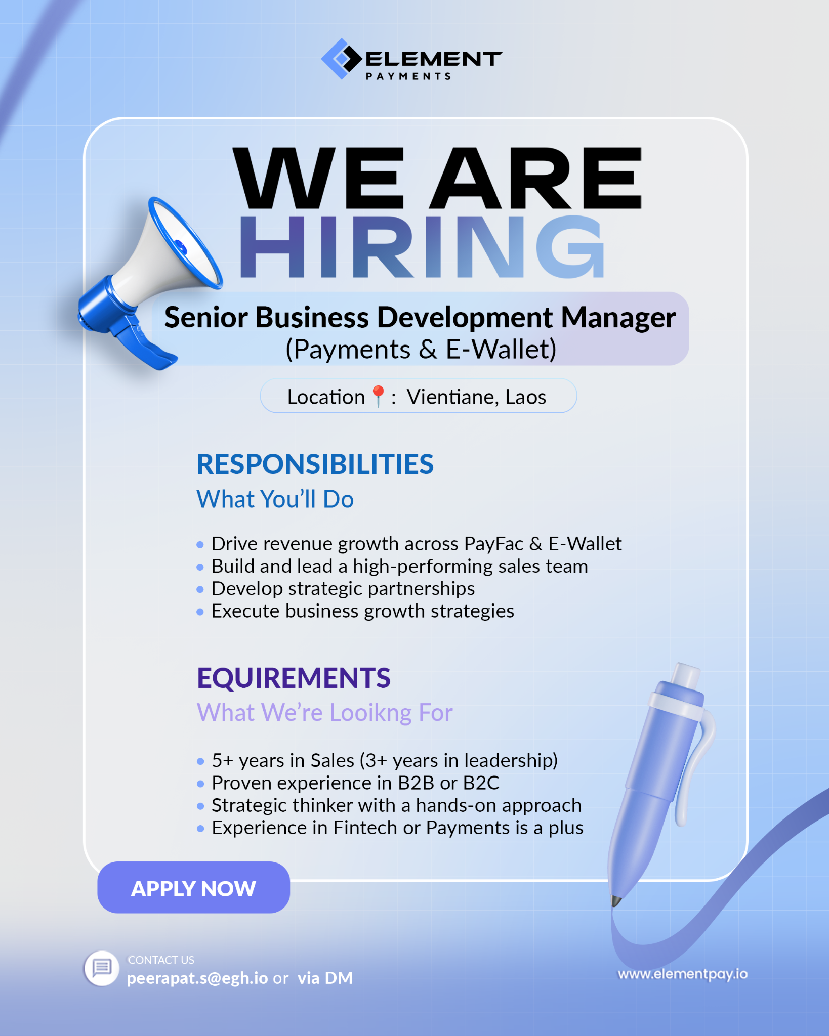 EPS wallet Facebook ad: We’re Hiring: Senior Business Development Manager