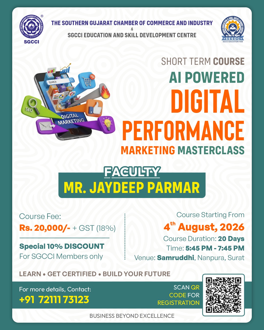 SGCCI Facebook ad: AI Powered Digital Performance Marketing Masterclass