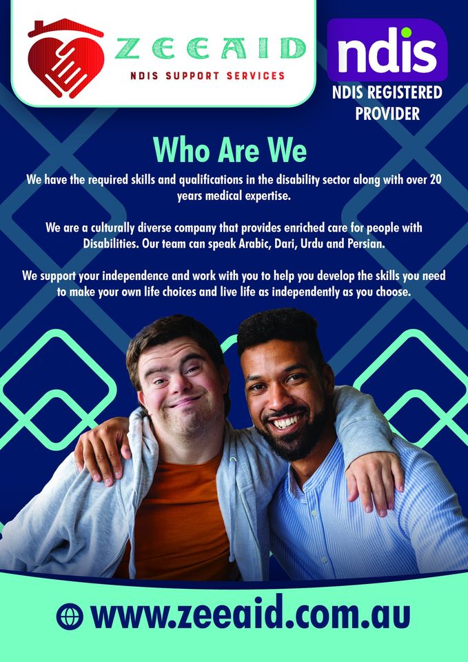 ZeeAid.NDIS disability services Facebook ad: We have extensive experience within the disability sector…