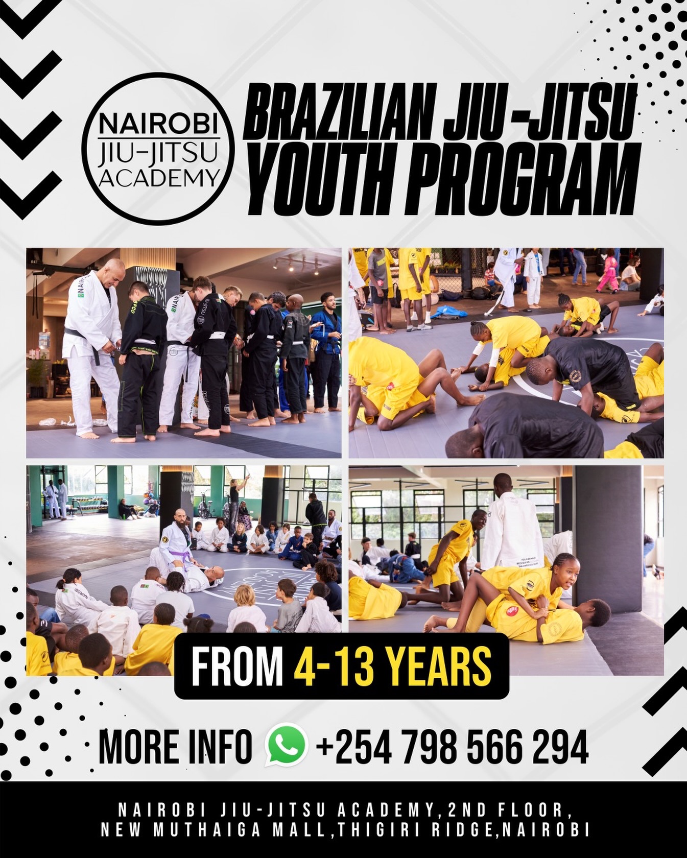 Nairobi Jiu Jitsu Academy Facebook ad: Our Youth Program at Nairobi Jiu-Jitsu Academy focuses…