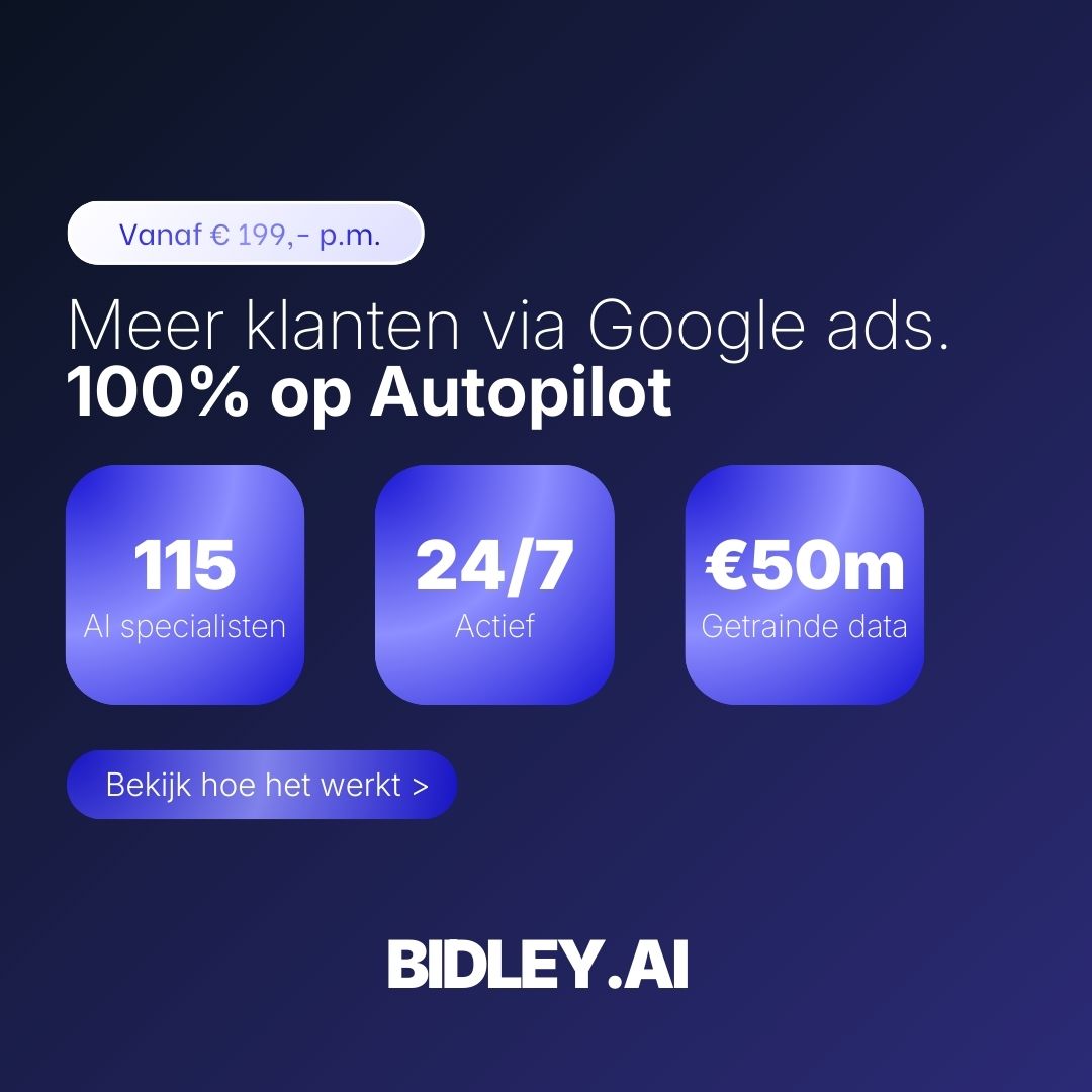 Bidley.ai - 24/7 AI Google Ads optimalisatie Facebook ad