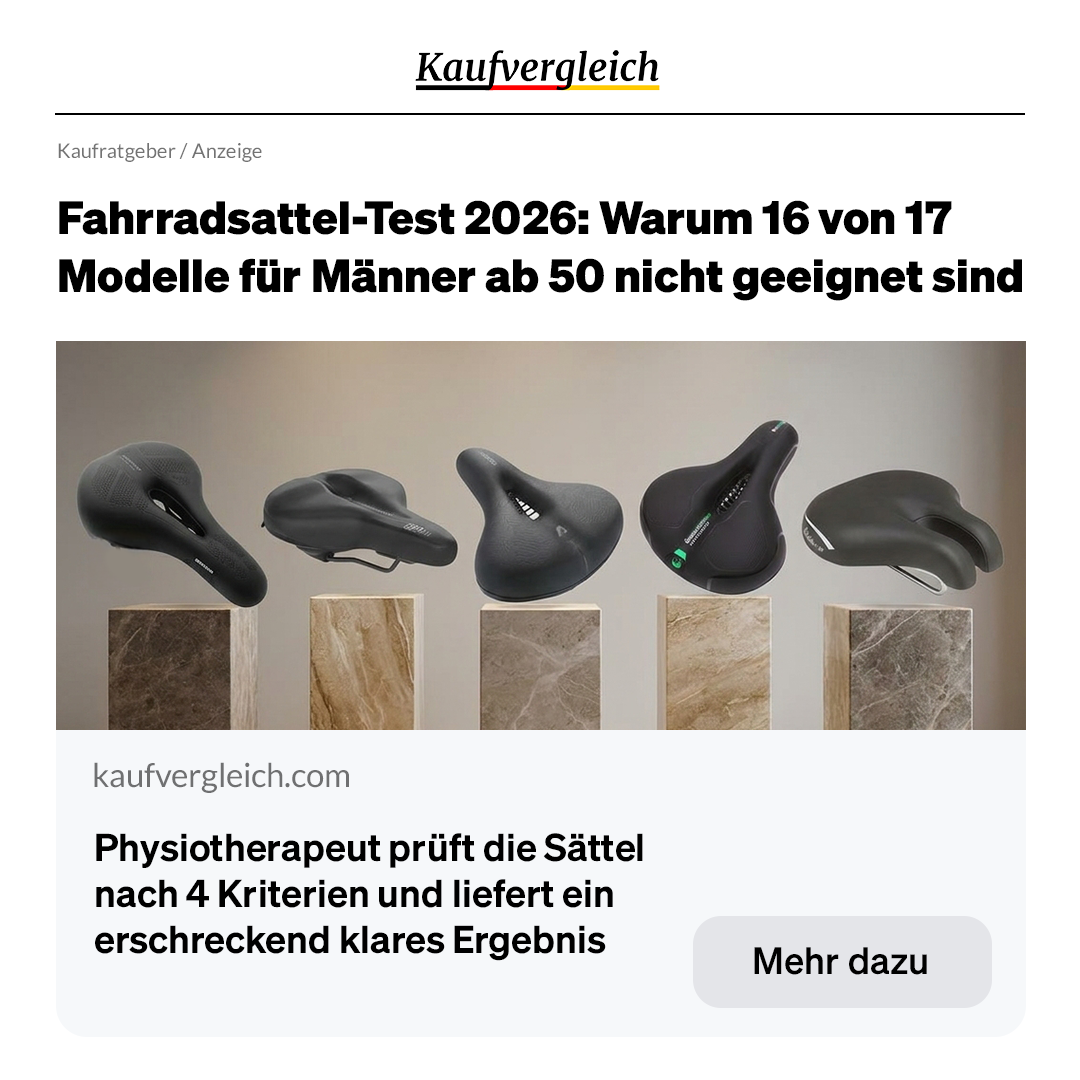 Kaufvergleich.de Facebook ad: 17 Fahrradsättel im Test, nur einer ist für Männer ab 50…
