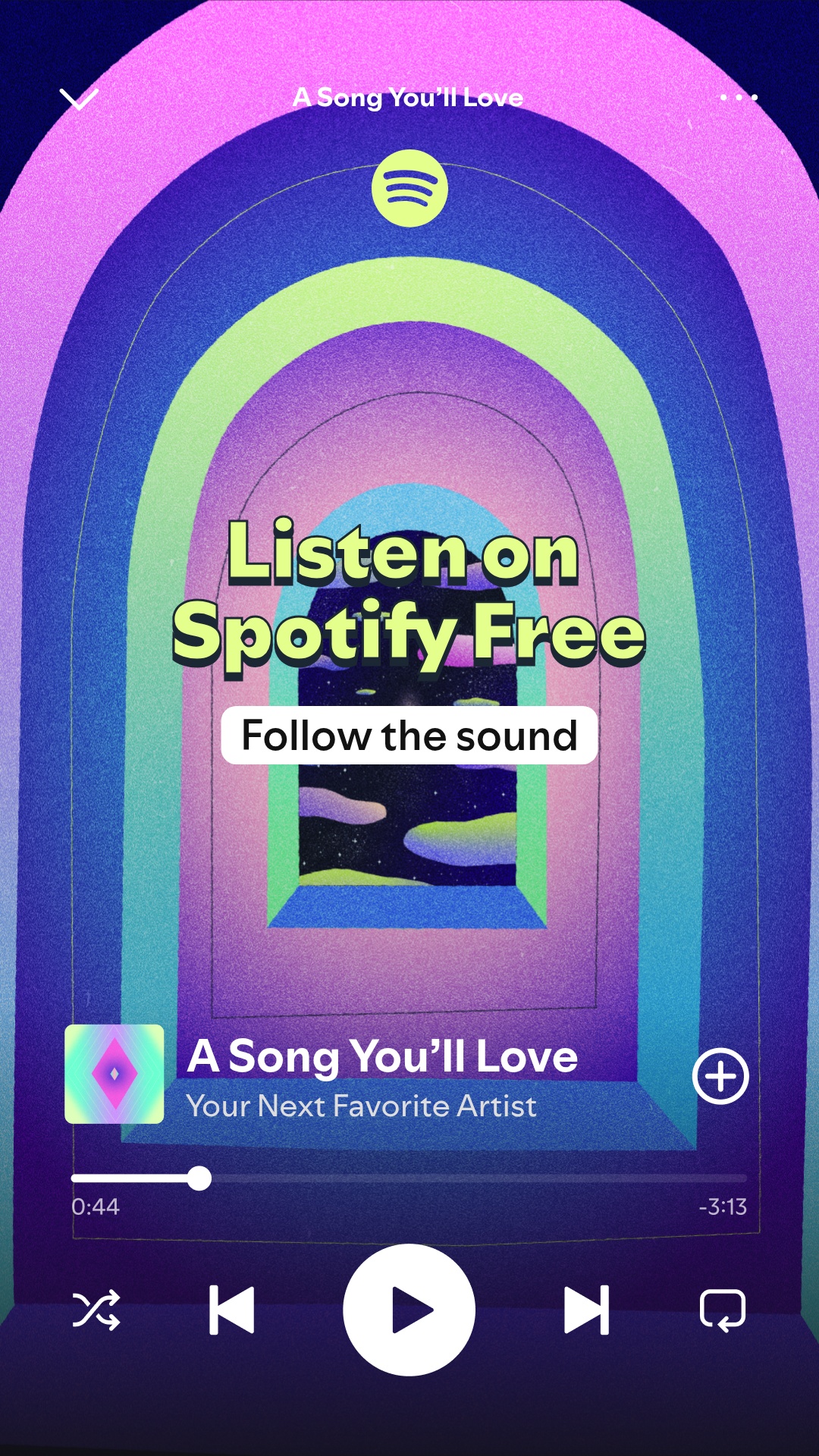 Spotify Facebook ad: Get Spotify Free