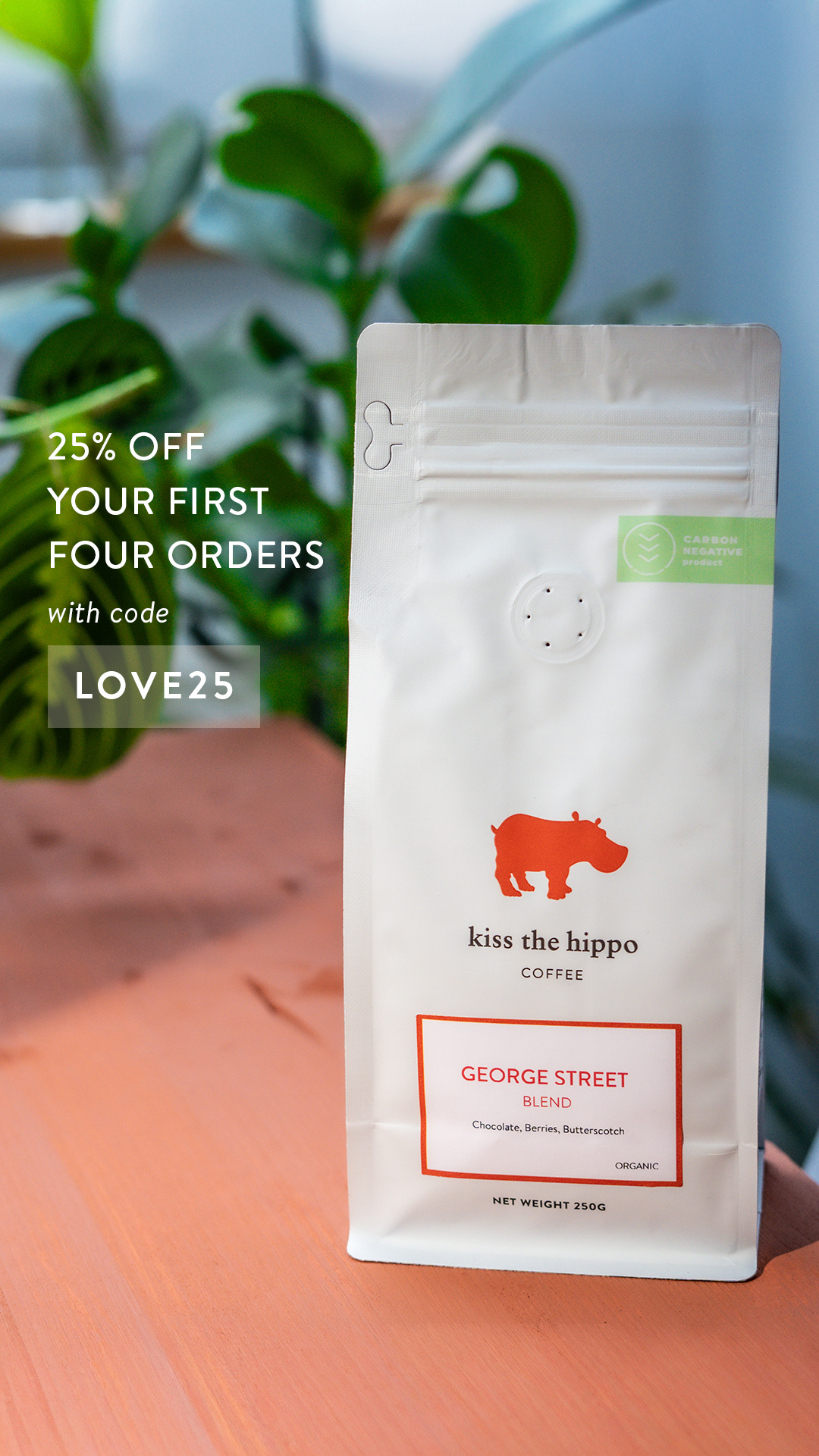 Kiss the Hippo Coffee Facebook ad