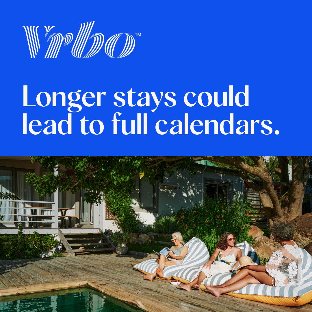 Vrbo Facebook ad: Stay booked with Vrbo