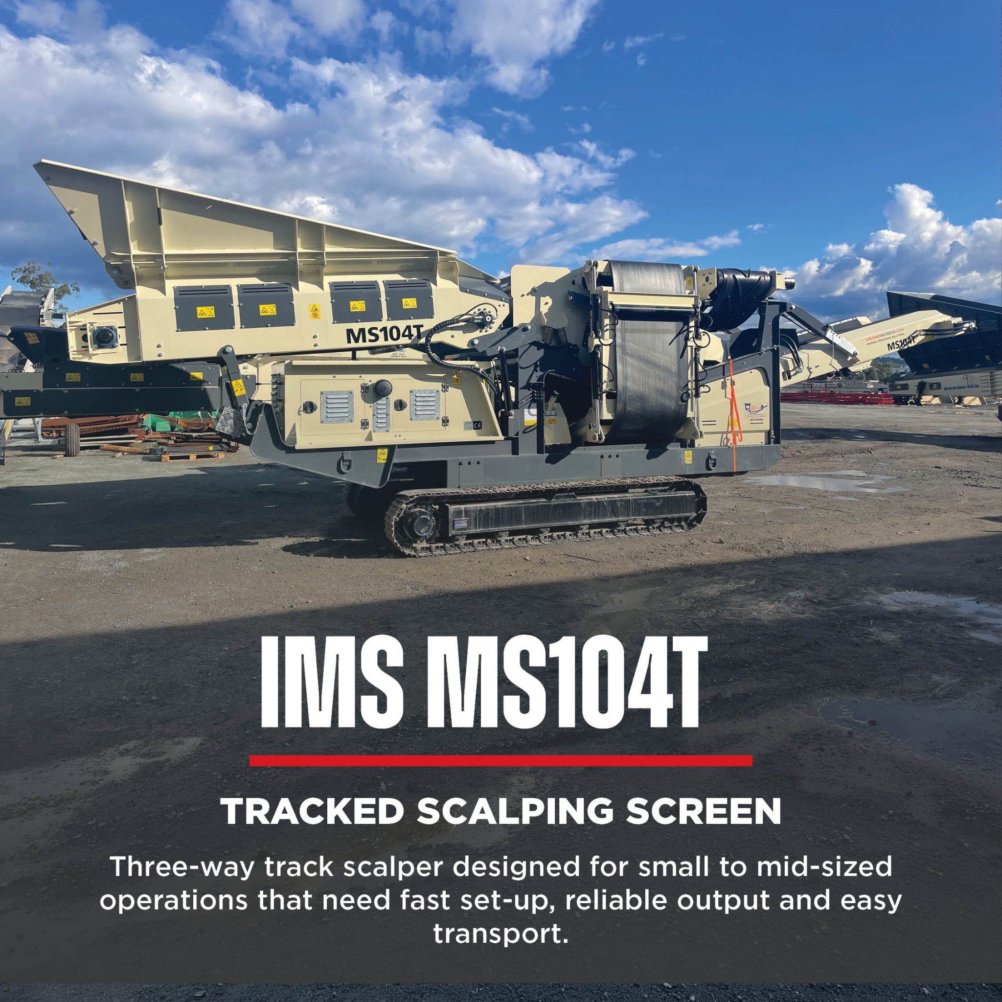 MIMICO Facebook ad: IMS MS104T Tracked Scalping Screen.