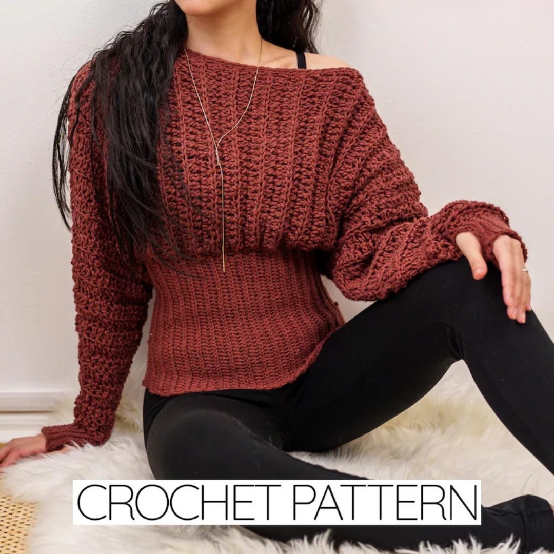 Crochet Facebook ad: Aerial Drape Statement Crochet Pattern