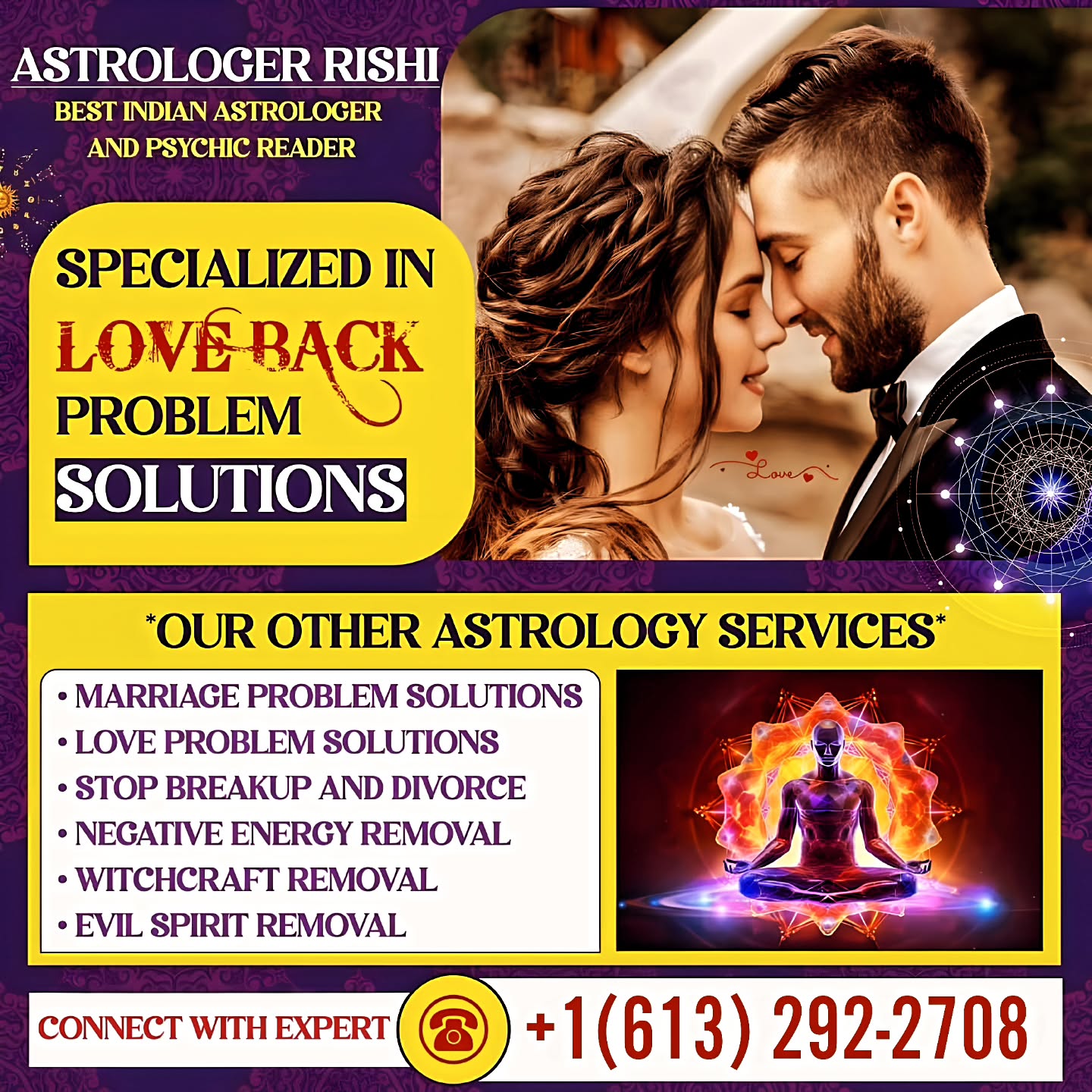 Top Love Psychic Reader, Best Astrologer, Clairvoyant And Spiritual Healer Facebook ad