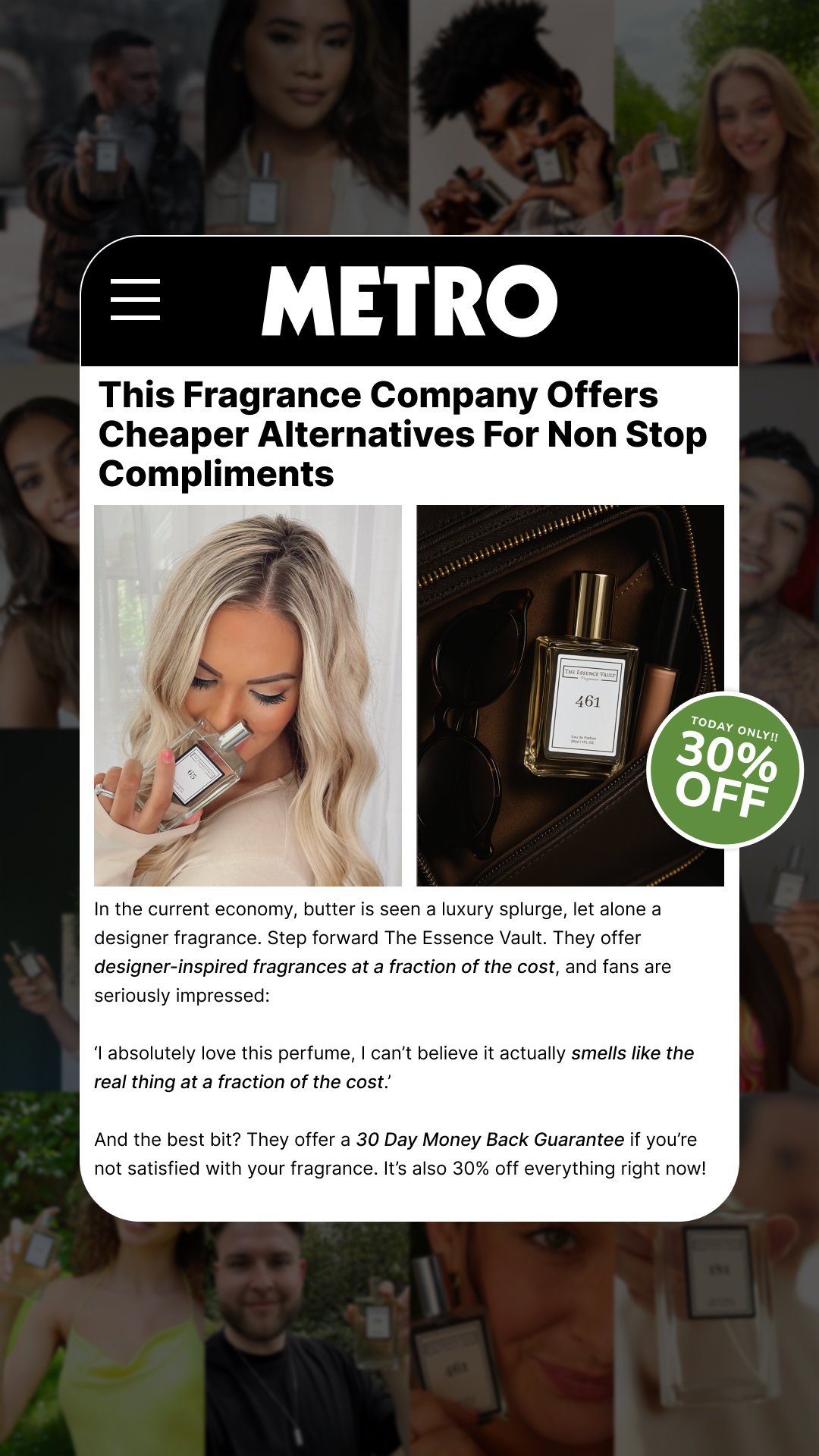 The Essence Vault Facebook ad