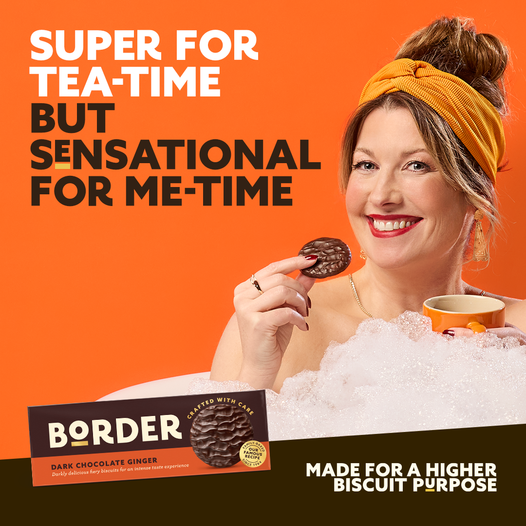 Border Biscuits Facebook ad: Famously fiery, sumptuously smooth, brilliant with a brew.