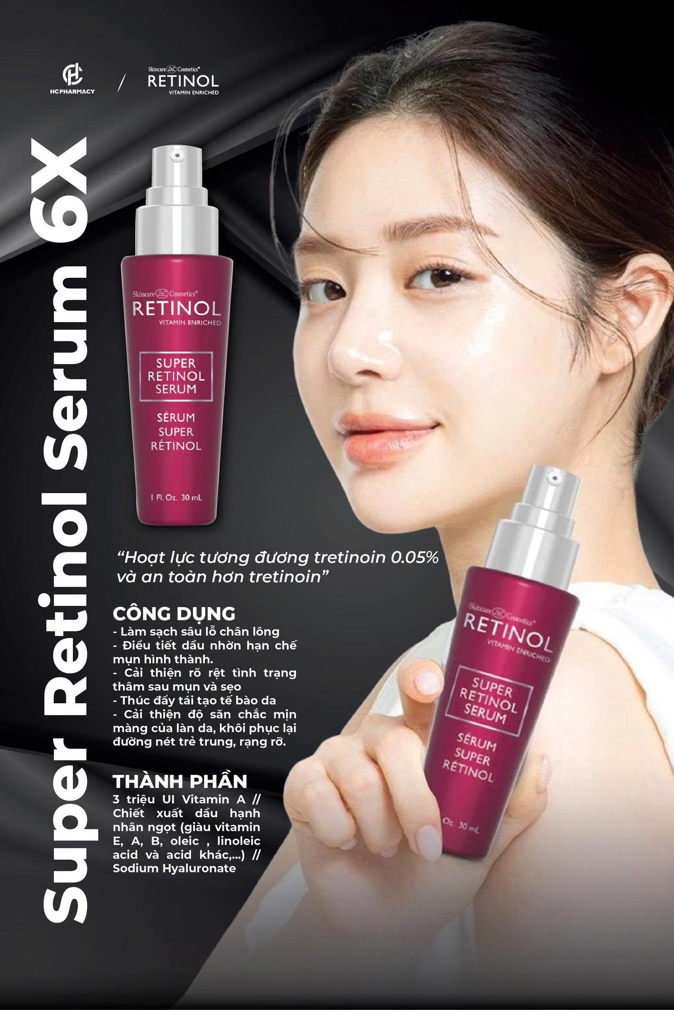 Retinol LdeL Việt Nam - HC Pharmacy Facebook ad: 𝐒𝐔𝐏𝐄𝐑 𝐑𝐄𝐓𝐈𝐍𝐎𝐋 𝐒𝐄𝐑𝐔𝐌 𝟔𝐗, CHÌA KHÓA XOÁ…