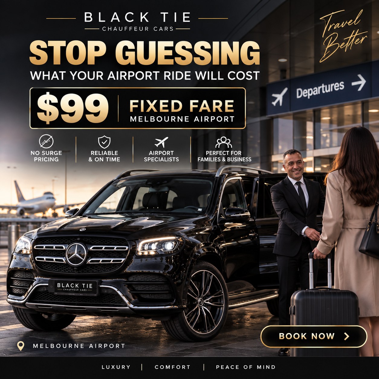 Limo service Facebook ad from Sep 17, 2026