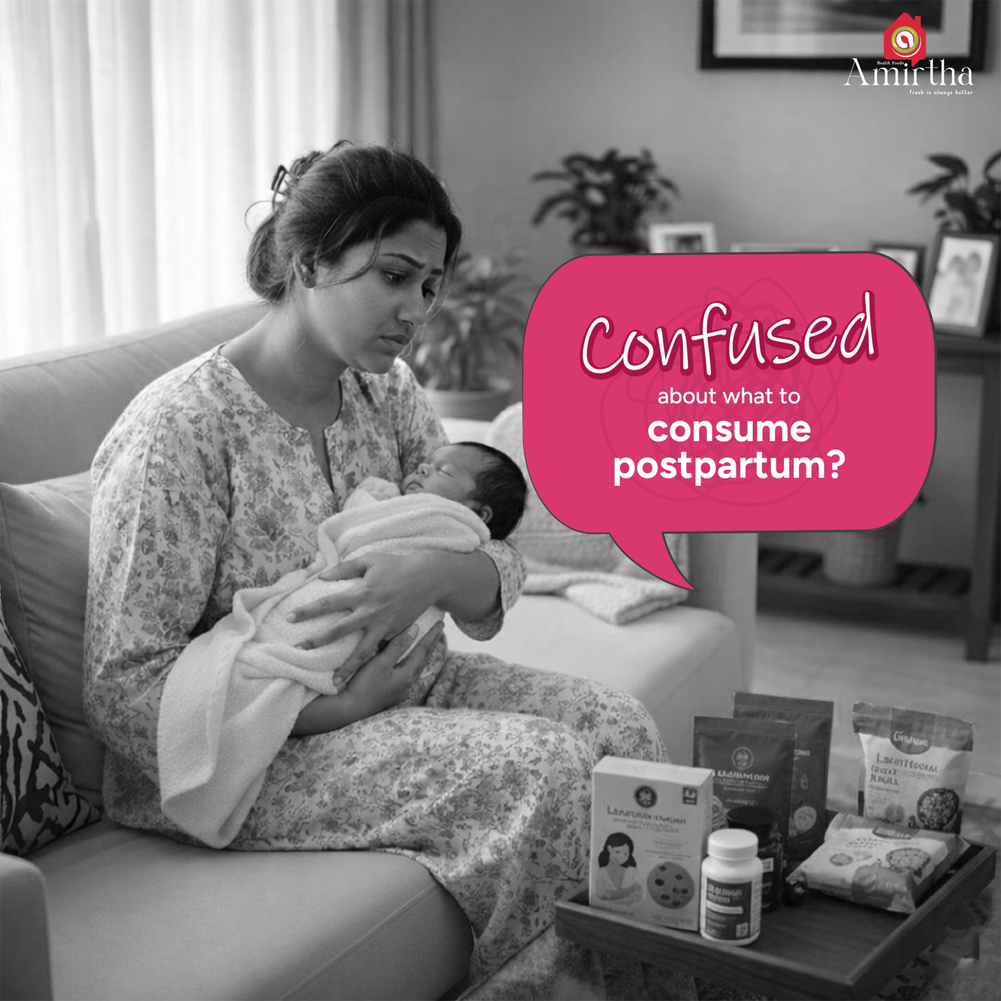 Amirtha Health Foods Facebook ad: What you drink matters when you’re breastfeeding.