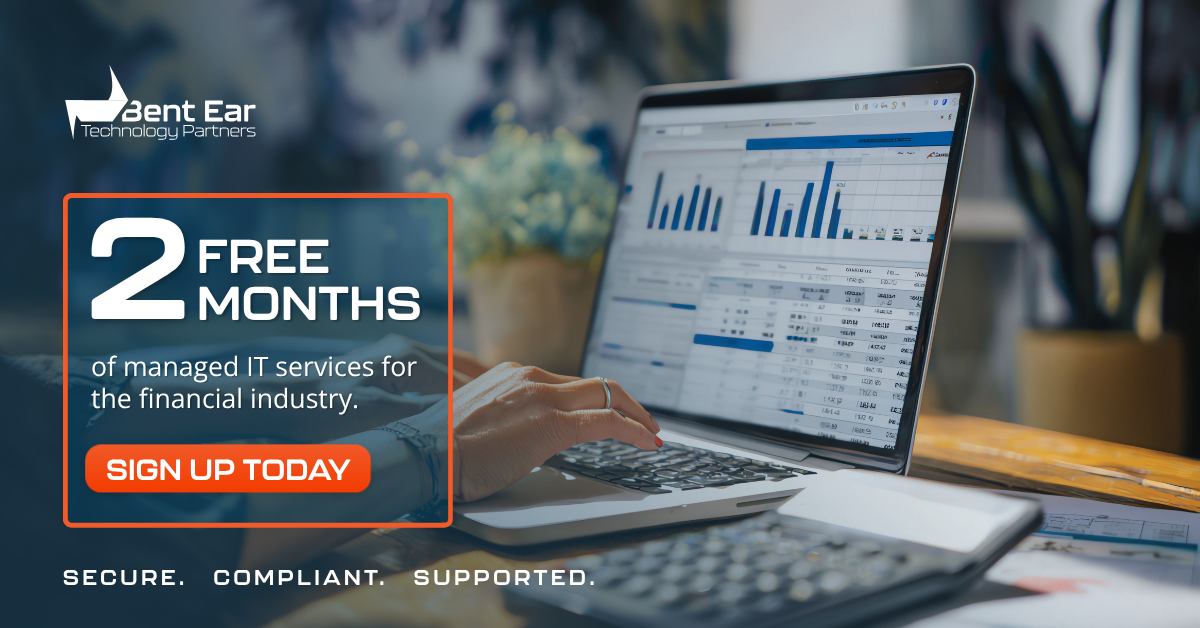 Bent Ear Technology Partners Facebook ad: Reliable IT For Financial Firms