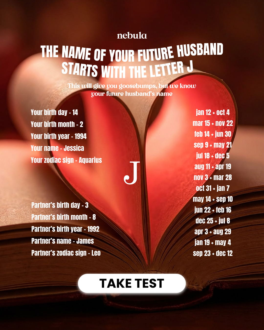Nebula: Marriage Compatibility Facebook ad