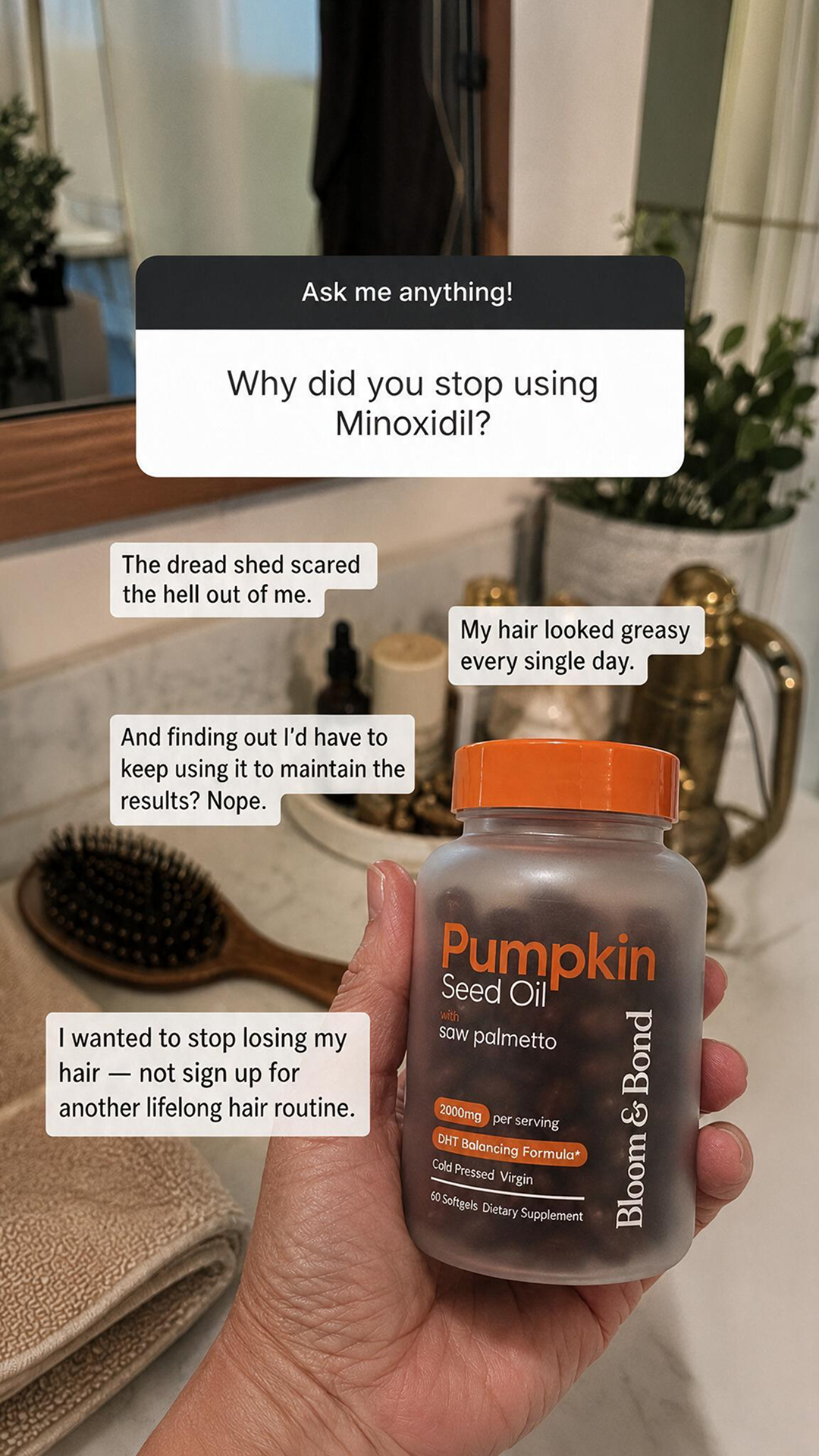 Bloom & Bond Facebook ad: Help Hair Loss Naturally
