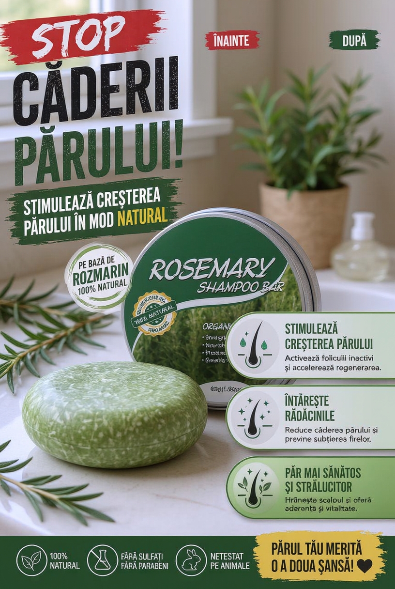 Kordan Store Facebook ad: SAMPONUL SOLID CU ROZMARIN ESTE AICI