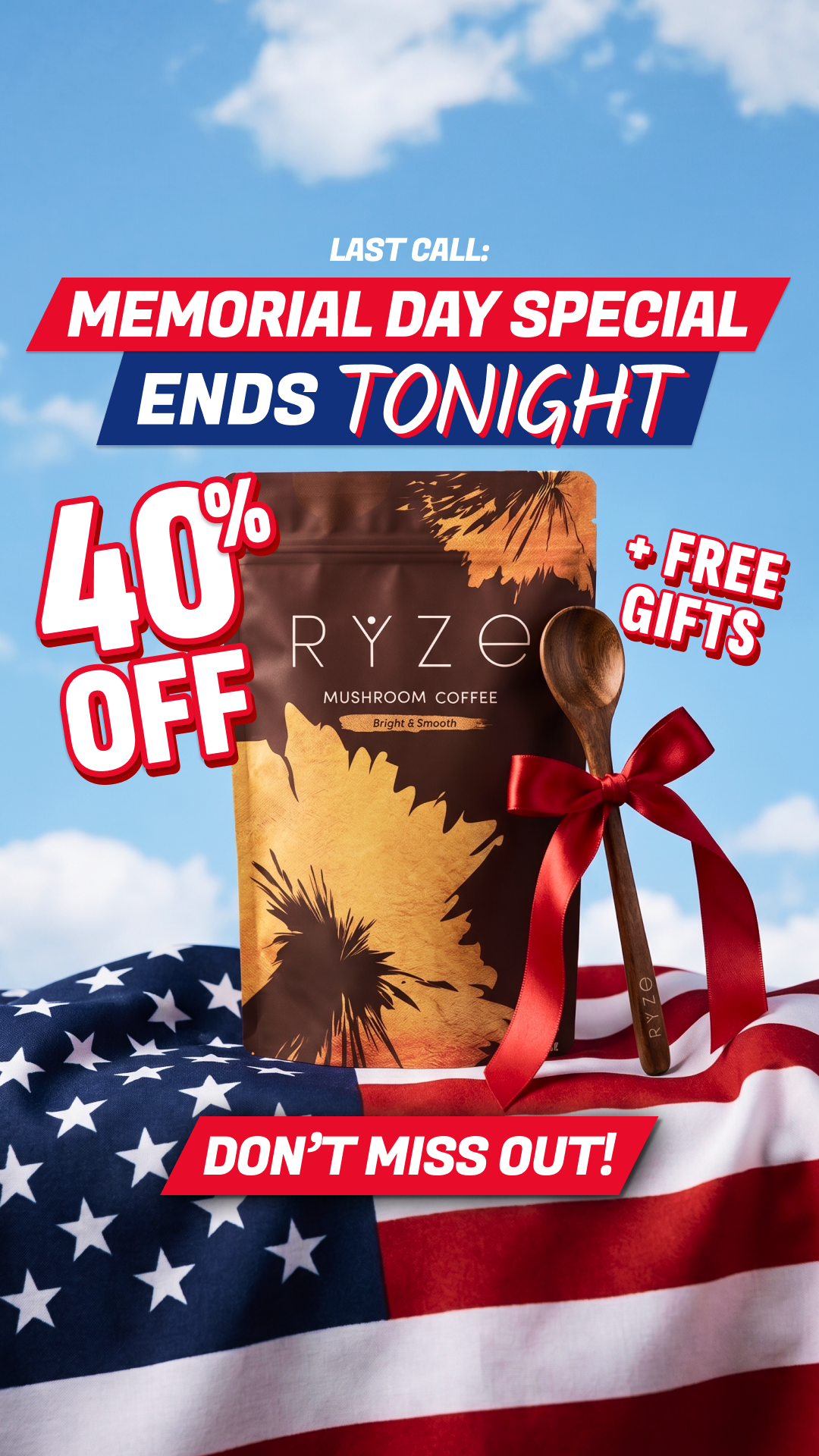 RYZE Superfoods Facebook ad